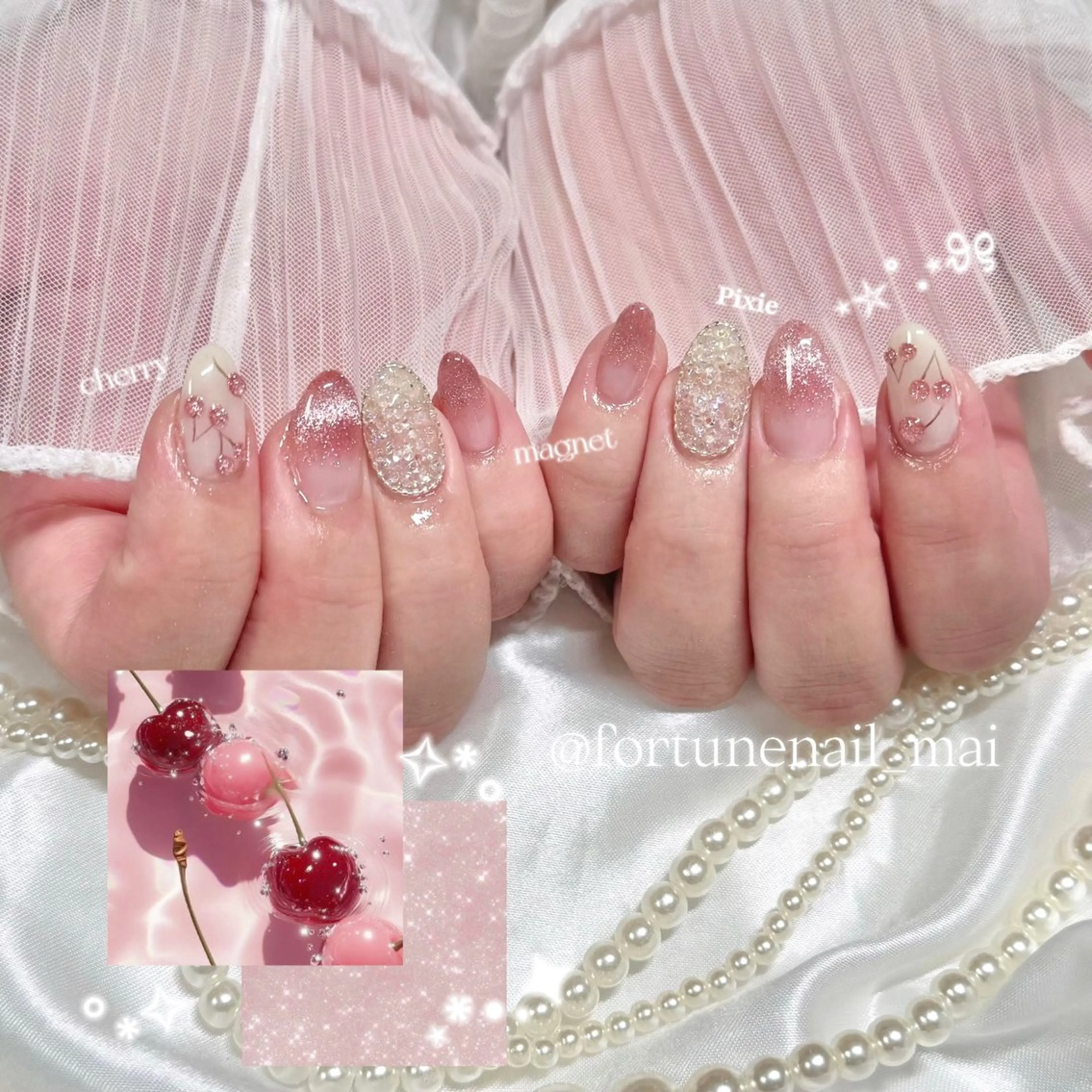 ネイル マグネットネイル ハンドネイル 🎀Mai 🎀のネイルデザイン