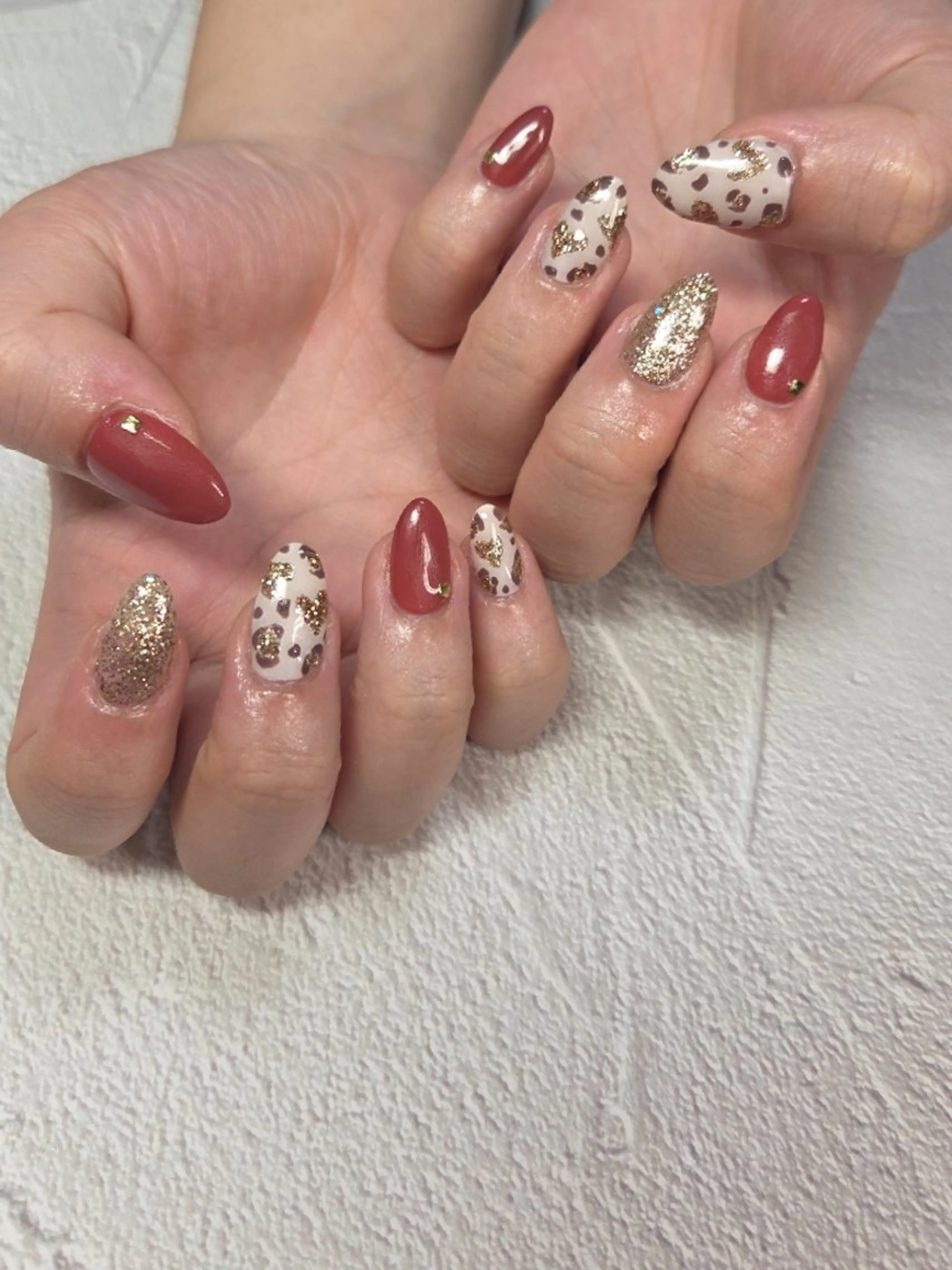 ネイル アニマル柄 ハート マグネットネイル オフィスネイル ワンカラーネイル ハンドネイル flure de neige yukiのネイルデザイン