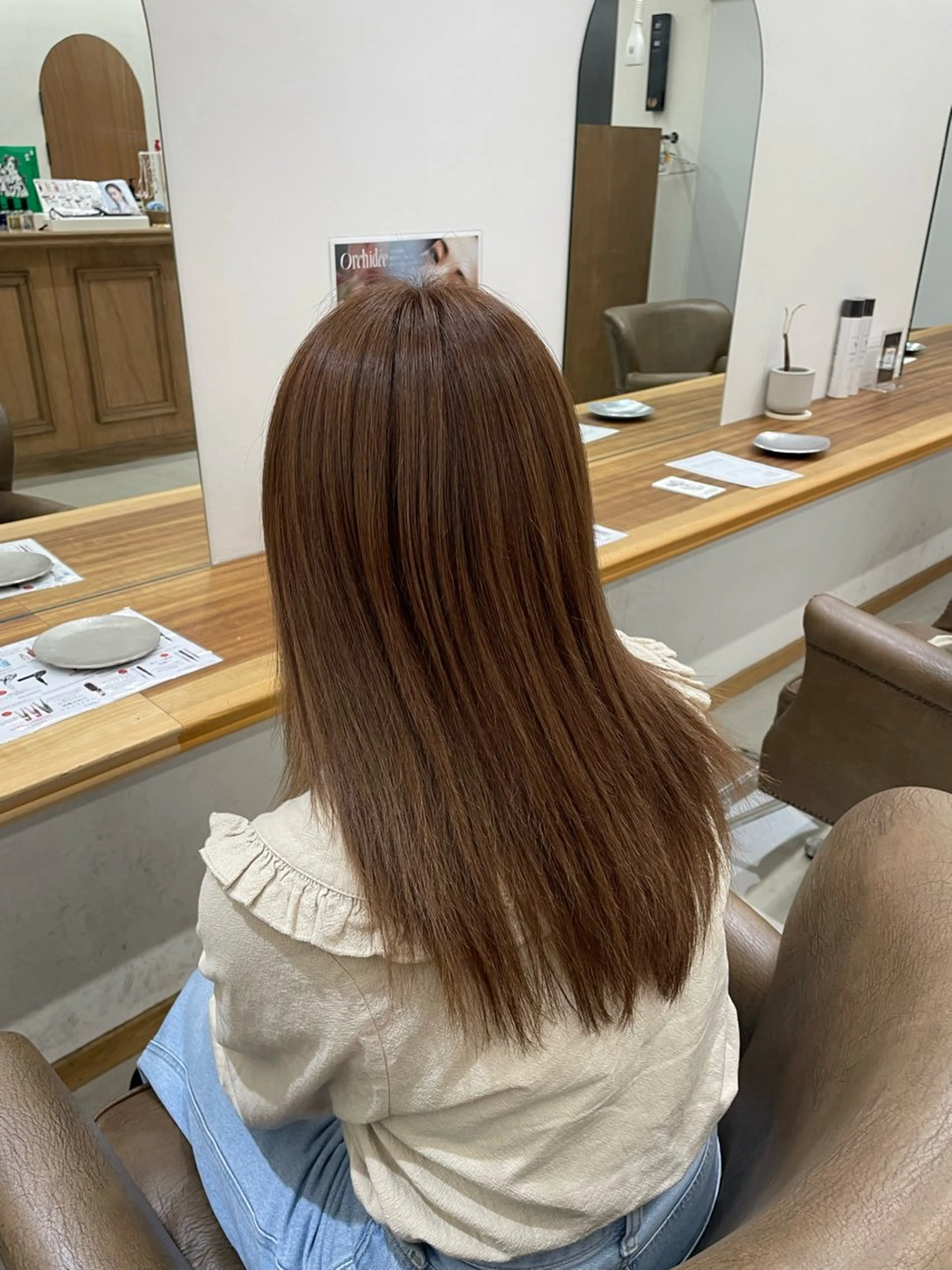 ロング カラー ベージュカラー ブリーチ ダブルカラー ブリーチなしカラー カット ヘアカラー 慎太朗/パーマ/ボブ /センターパートのヘアスタイル