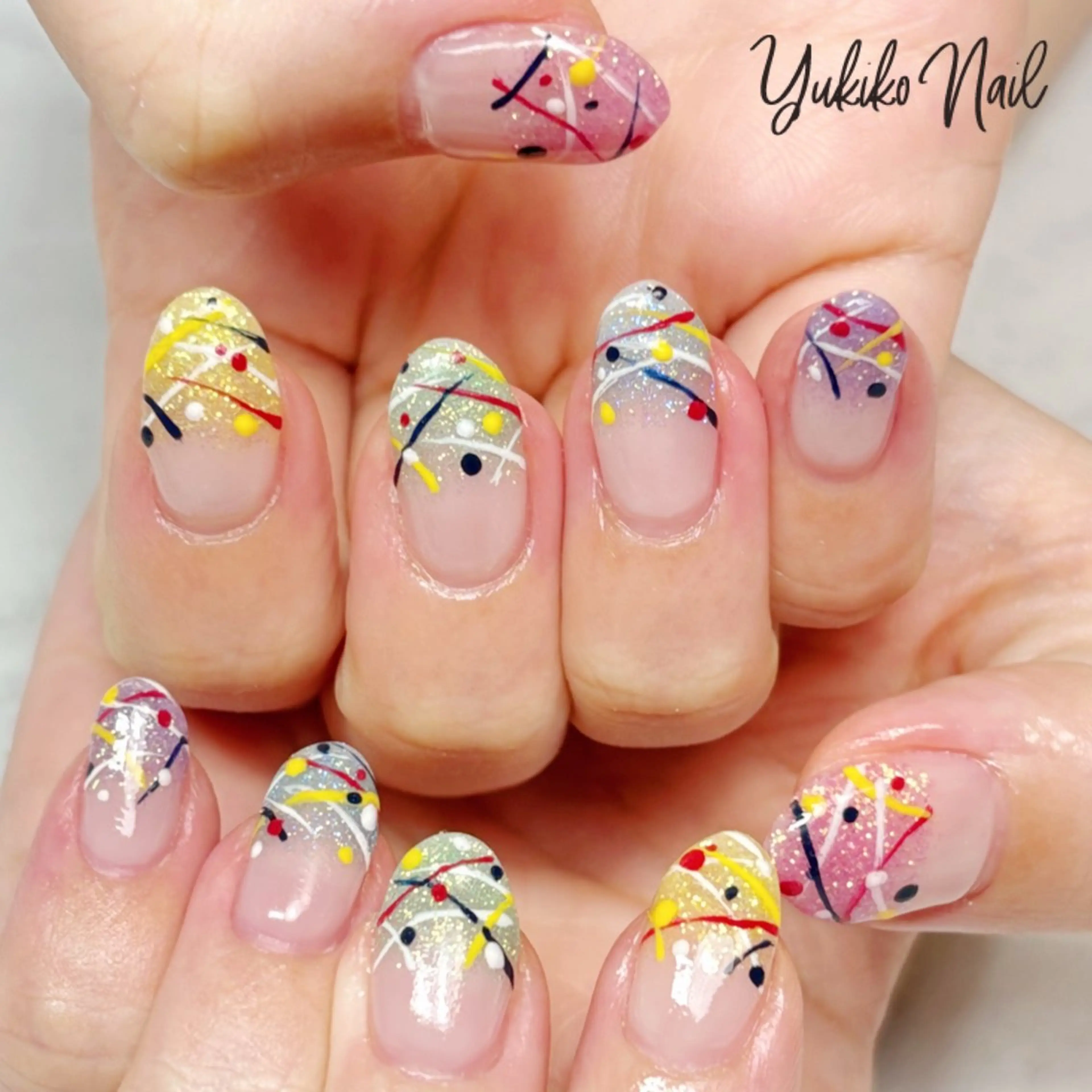 ネイル キラキラネイル ヨーヨーネイル ユキコ ネイルのネイルデザイン