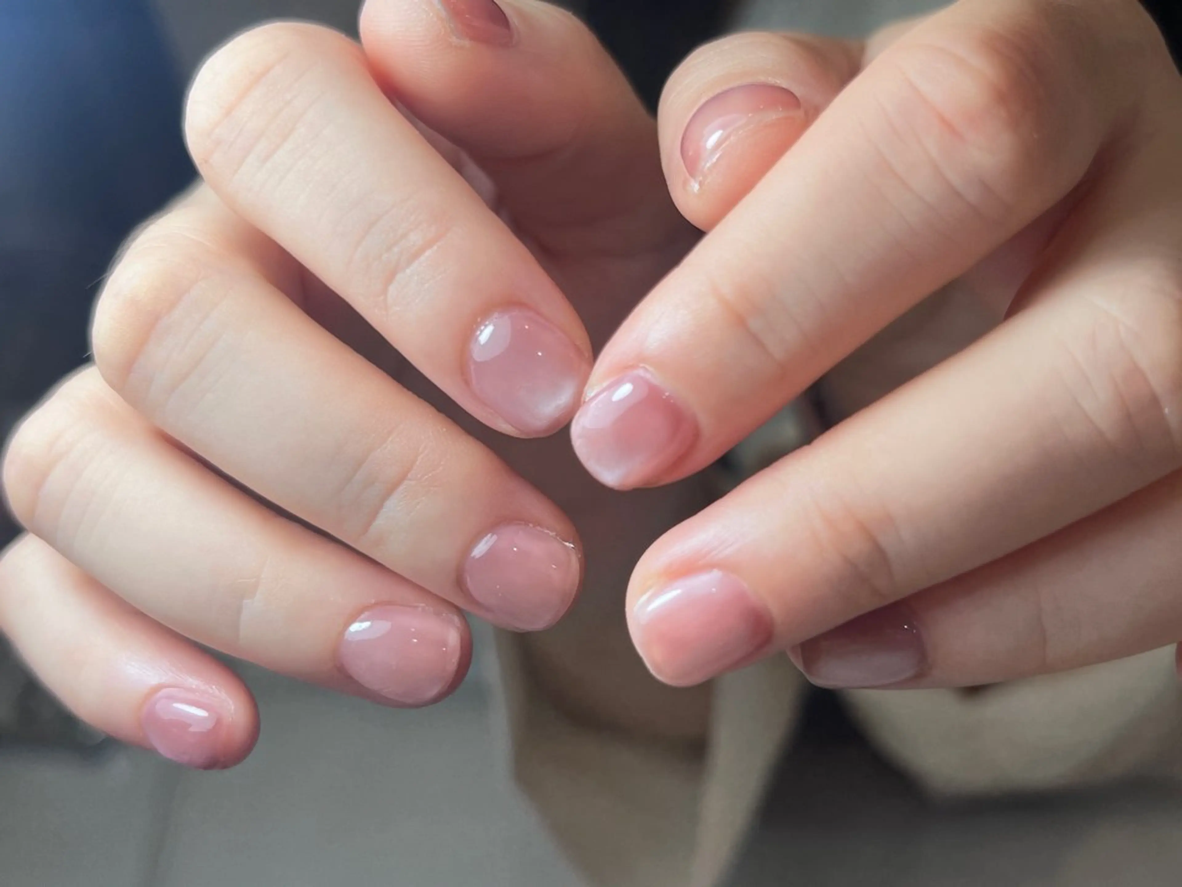 ネイル アートネイル オーロラネイル クリアネイル 長さ出し フレンチネイル K Kのネイルデザイン