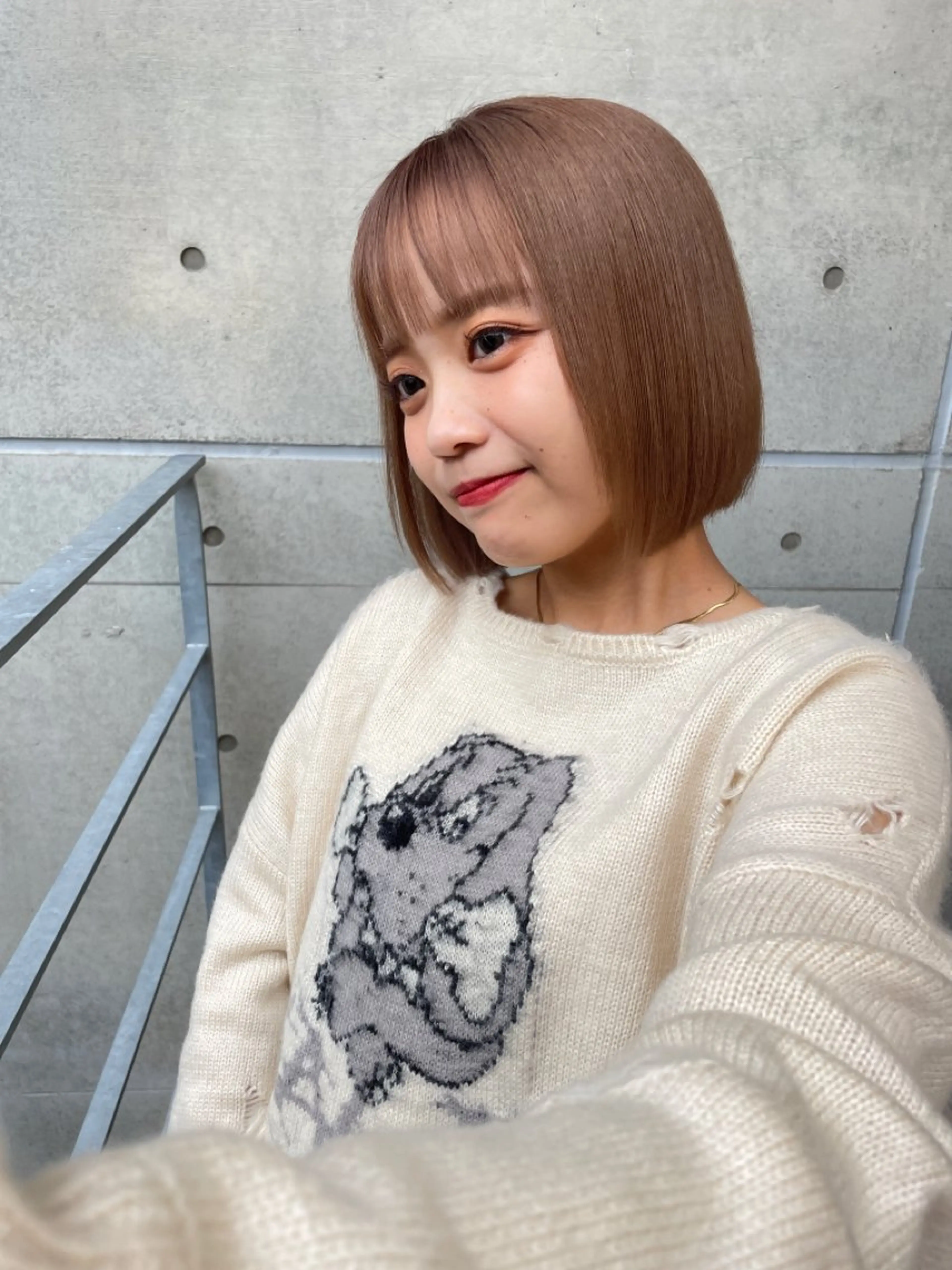 ミディアム まいか🤎髪質改善 ミルクティーボブ🎀のヘアスタイル