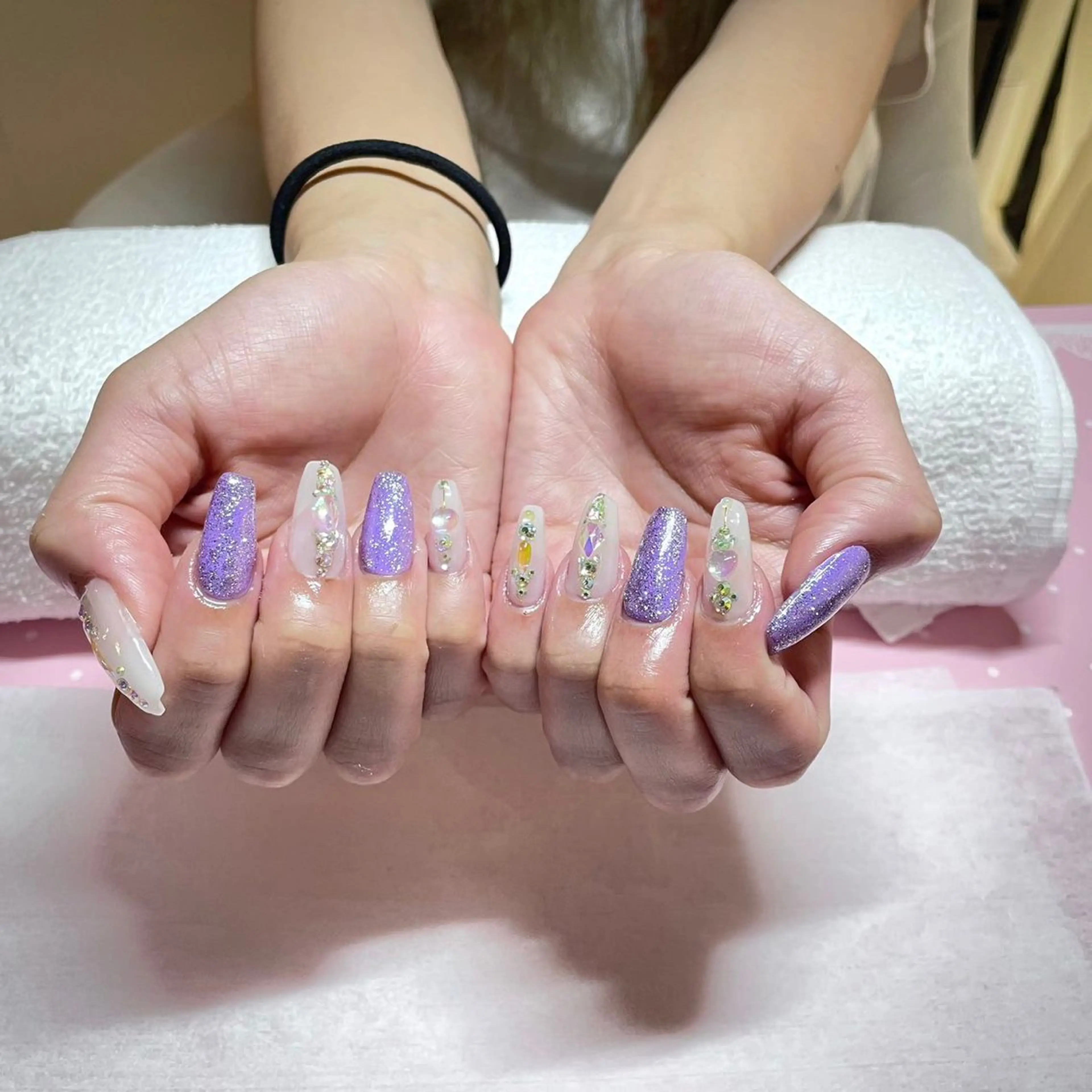 💅 （ミニモ限定割引）長さ出し10本＋持込みデザイン(両手6本)パーツつけ放題の写真