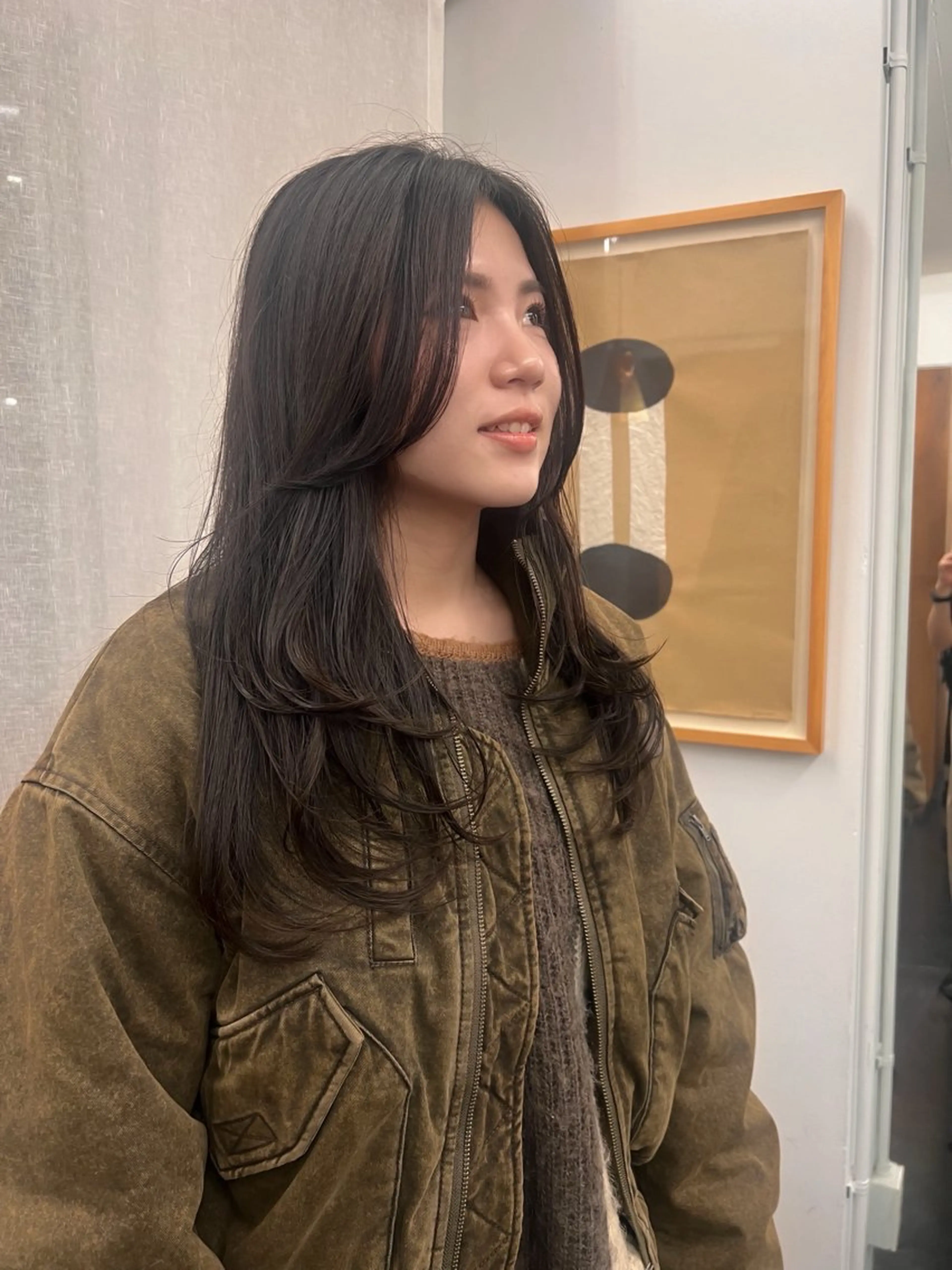 ミディアム カット パーマ リリカ🐈‍⬛ブリー チカラー/上永谷のヘアスタイル