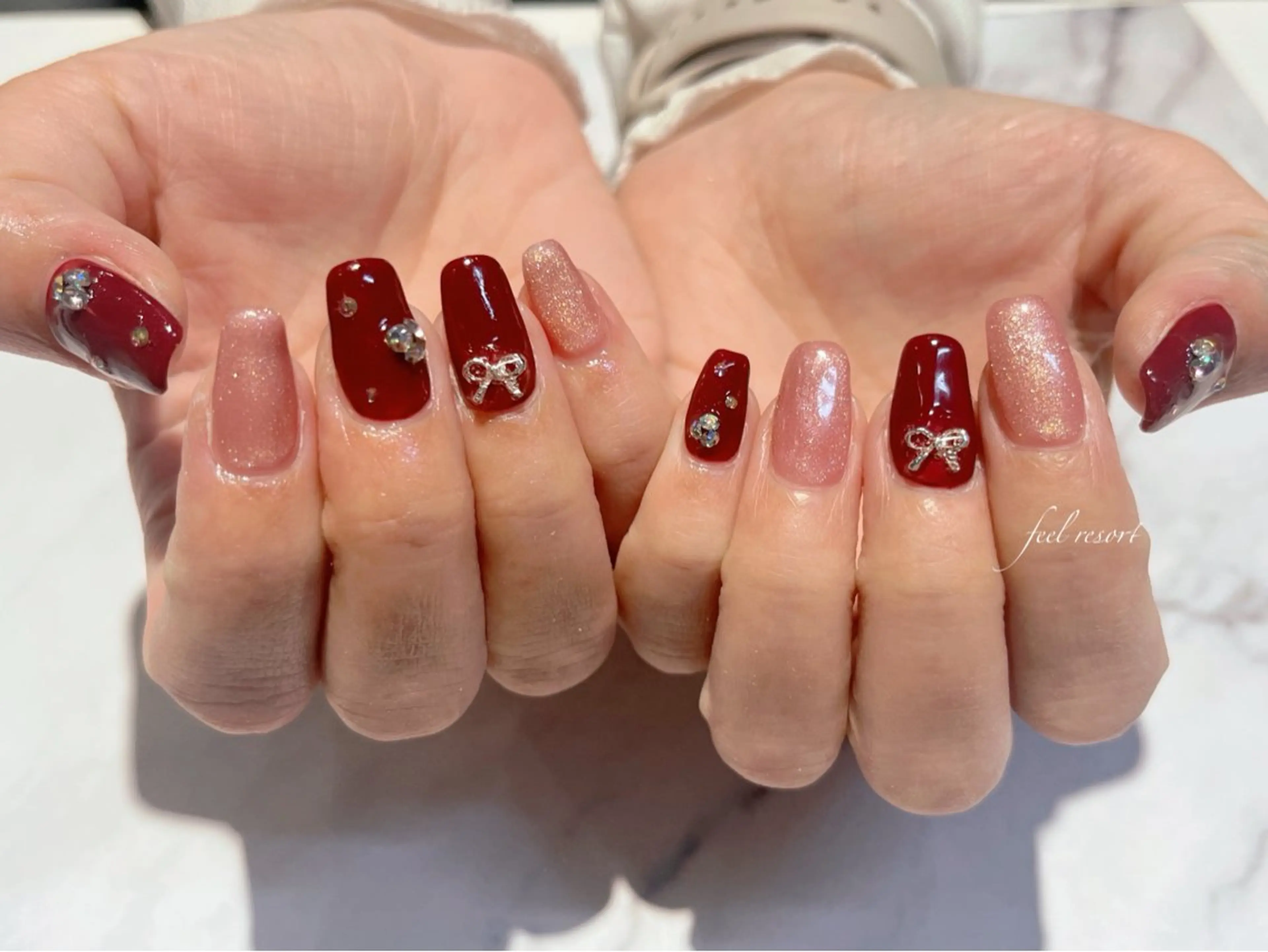 ネイル 長さ出し フットネイル フレンチネイル ジェルネイル ガラスフレンチ Lien（リアン） 銀座駅6分のネイルデザイン