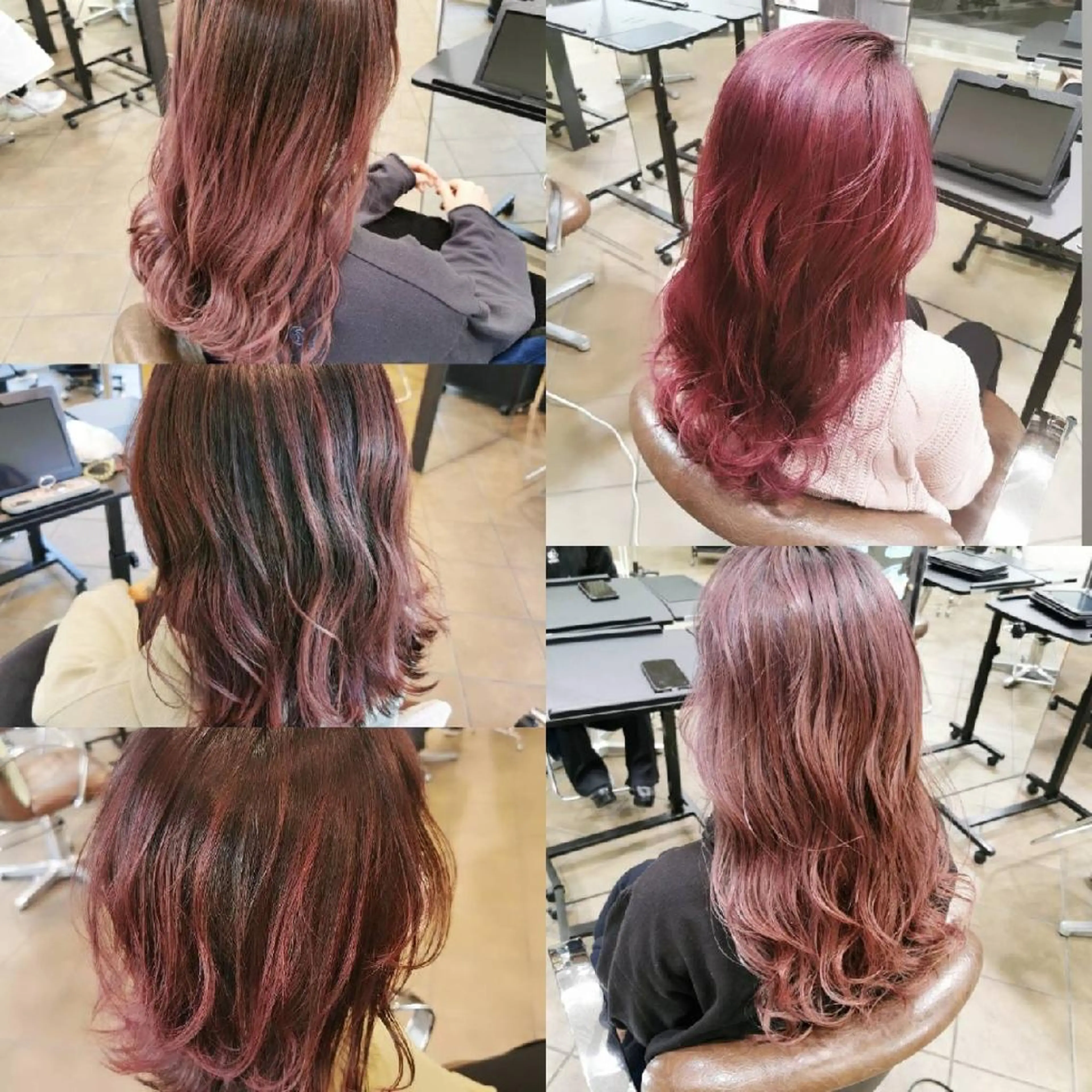 カラー ピンクカラー ヘアカラー Luisハイライト　 喜連瓜破、髪質改善のヘアスタイル