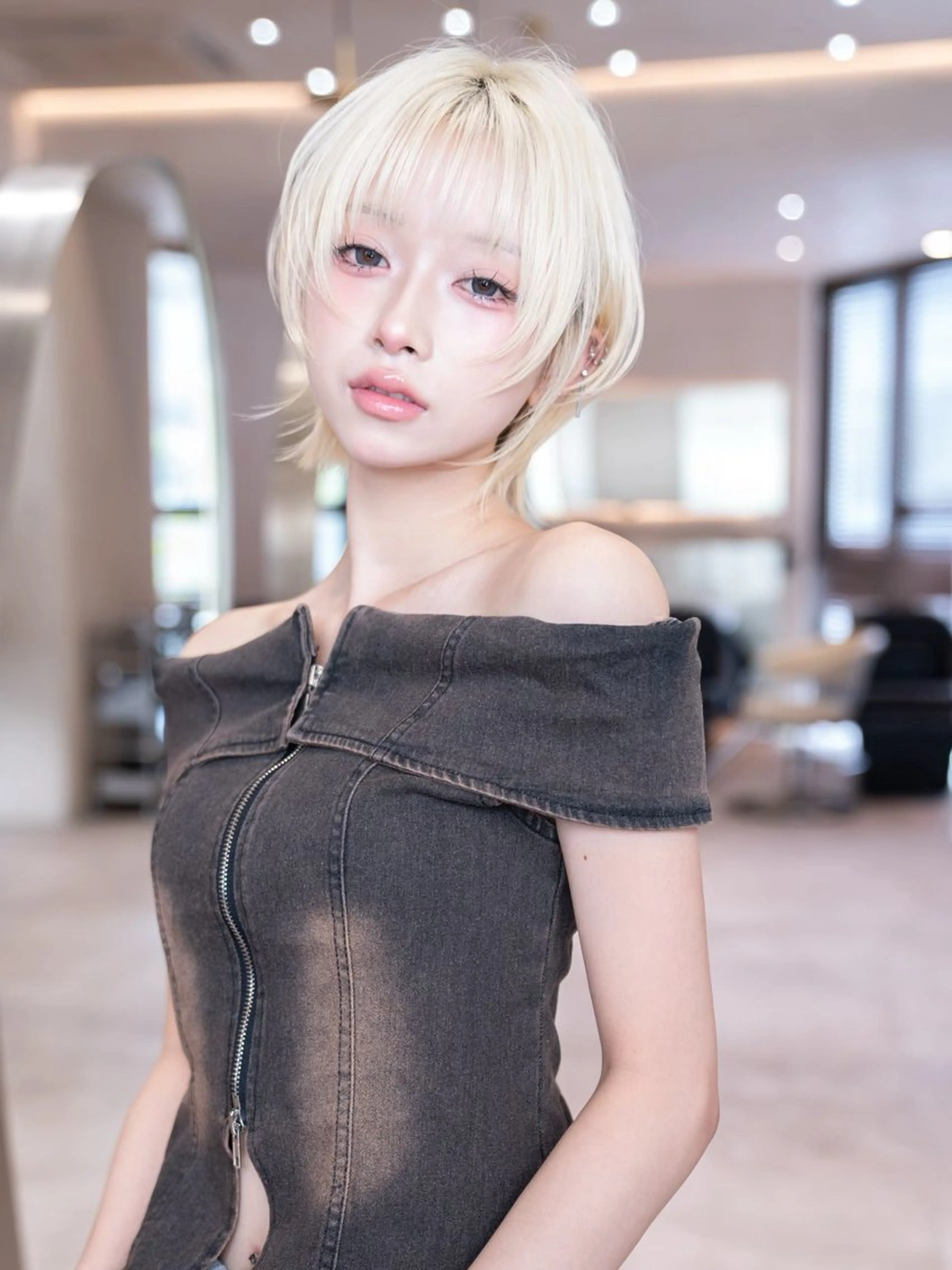 ミディアム カラー カット ヘアカラー トリートメント 渋谷/レイヤーボブ・ 韓国ボブ特化/楓のヘアスタイル