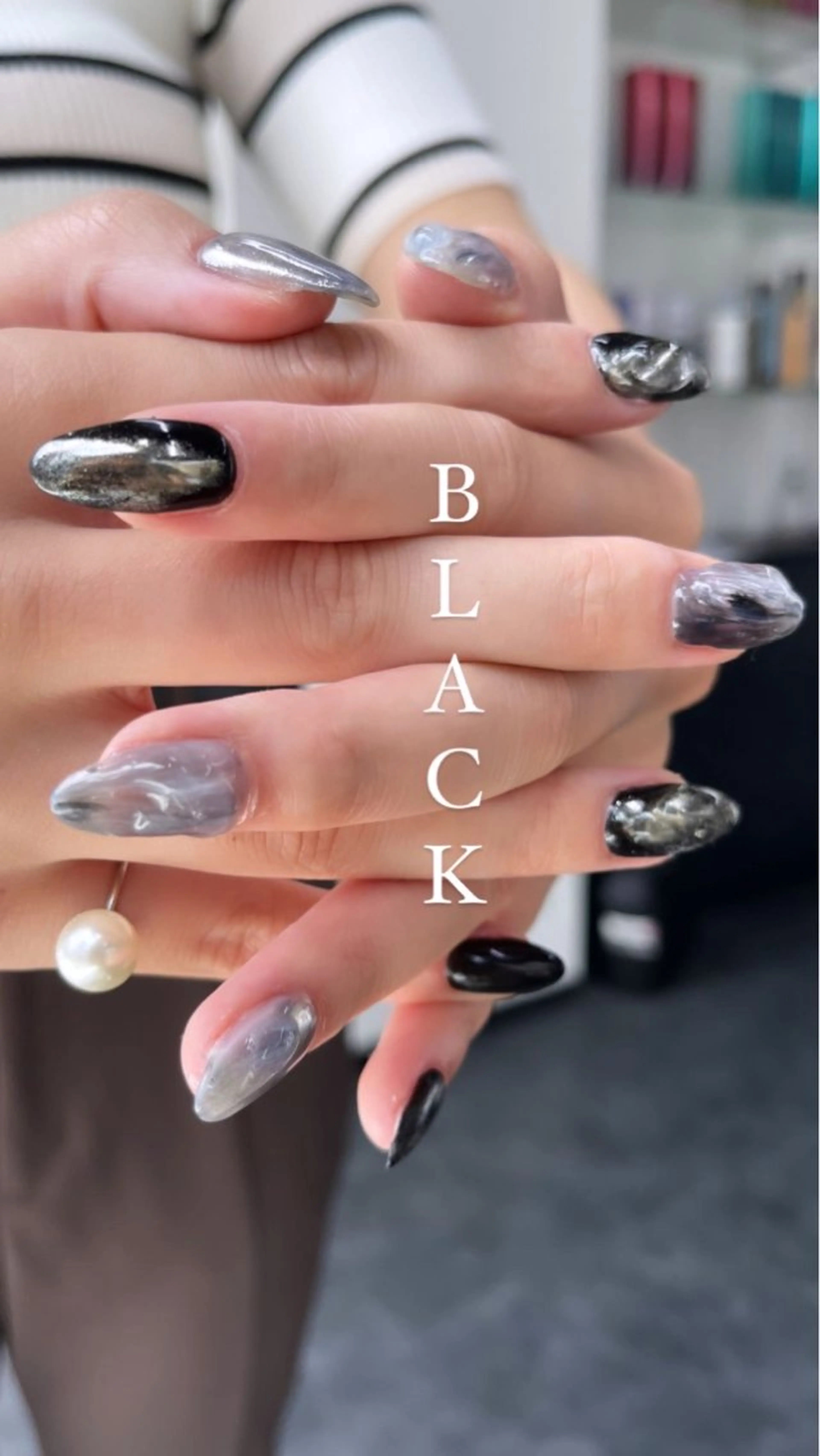 ネイル フレンチネイル マグネットネイル ニュアンスネイル ワンカラーネイル ハンドネイル GRANDE大須 Cecil💜のネイルデザイン