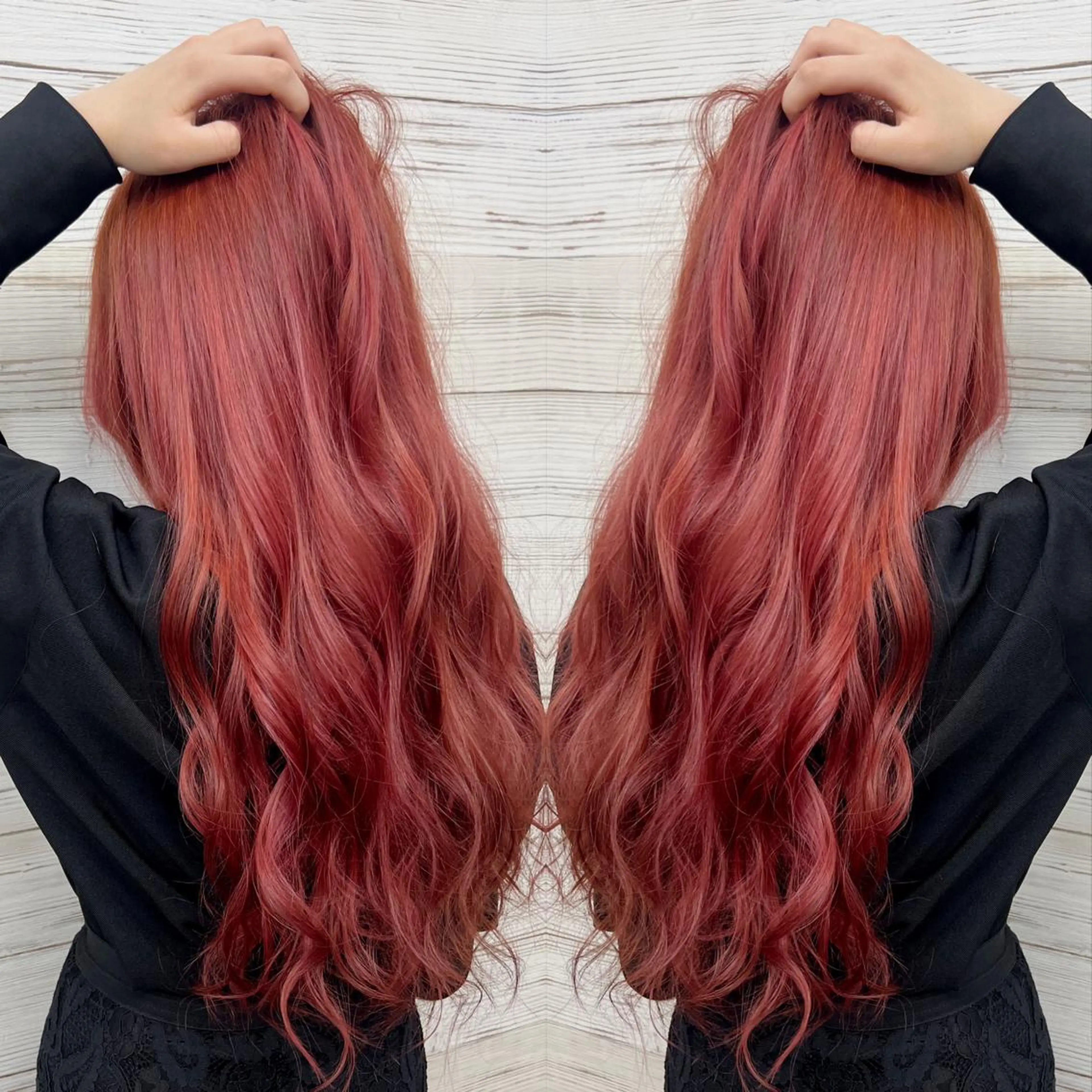 ロング カラー ヘアアレンジ ブリーチ ケアブリーチ ヘアカラー トリートメント 枝毛カット＆髪質改善 満足NO.1岡しゃんのヘアスタイル