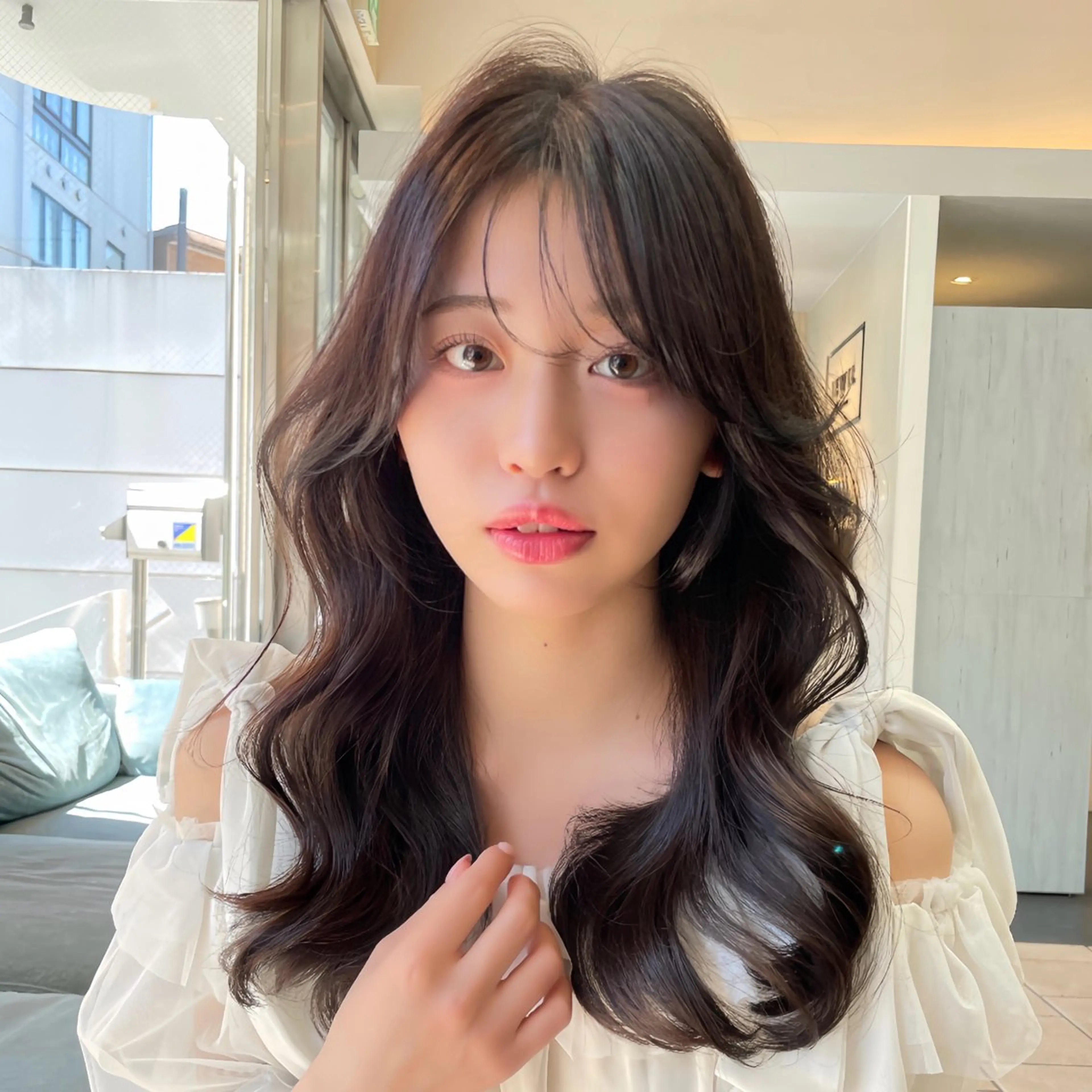 ロング カット ヘアカラー トリートメント 韓国ヘア🤍🇰🇷 ‪🫶🏻吉満のヘアスタイル