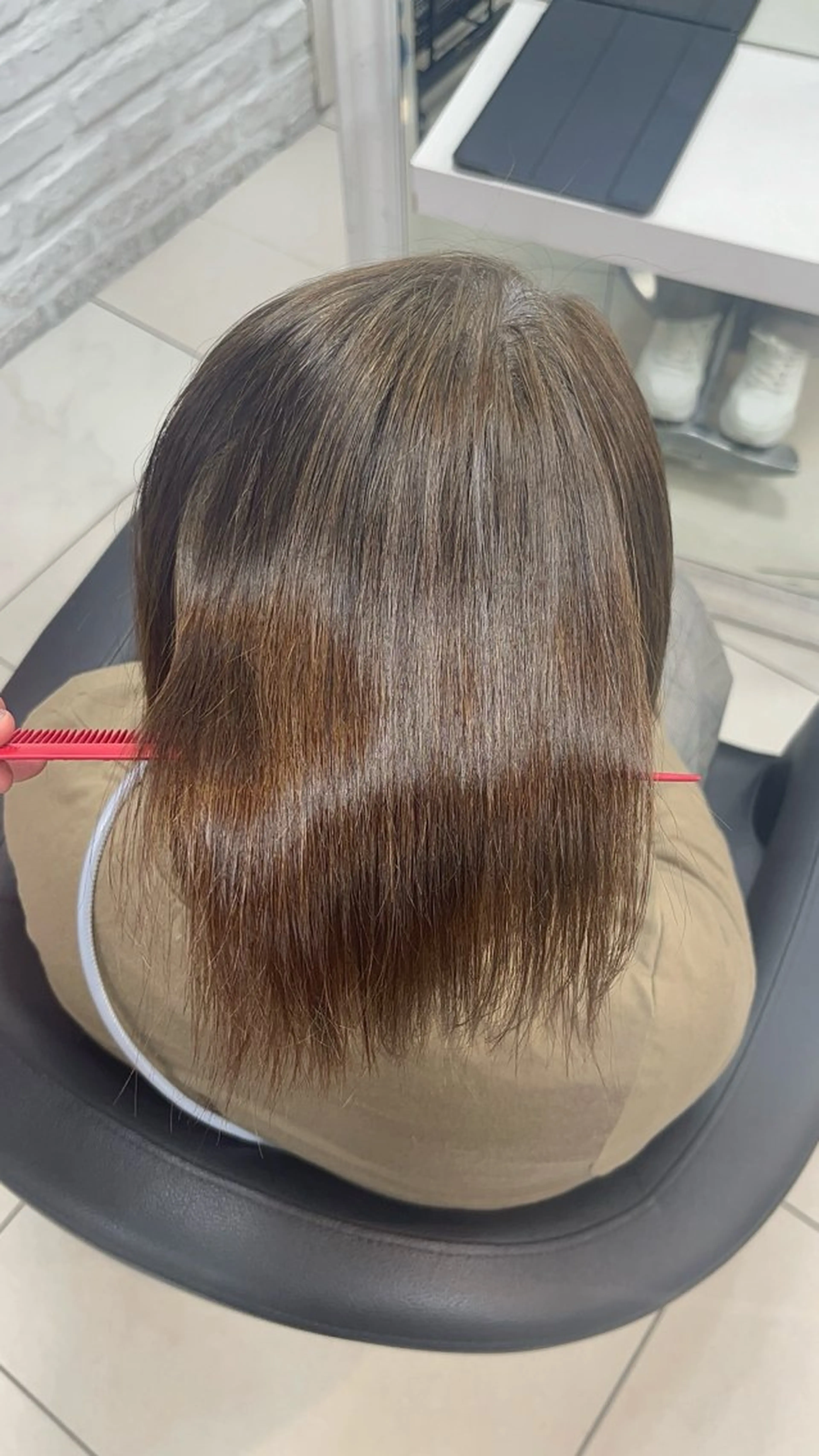 ミディアム パーマ カット 縮毛矯正 縮毛矯正指名No.1 艶カラー/SHIMAのヘアスタイル