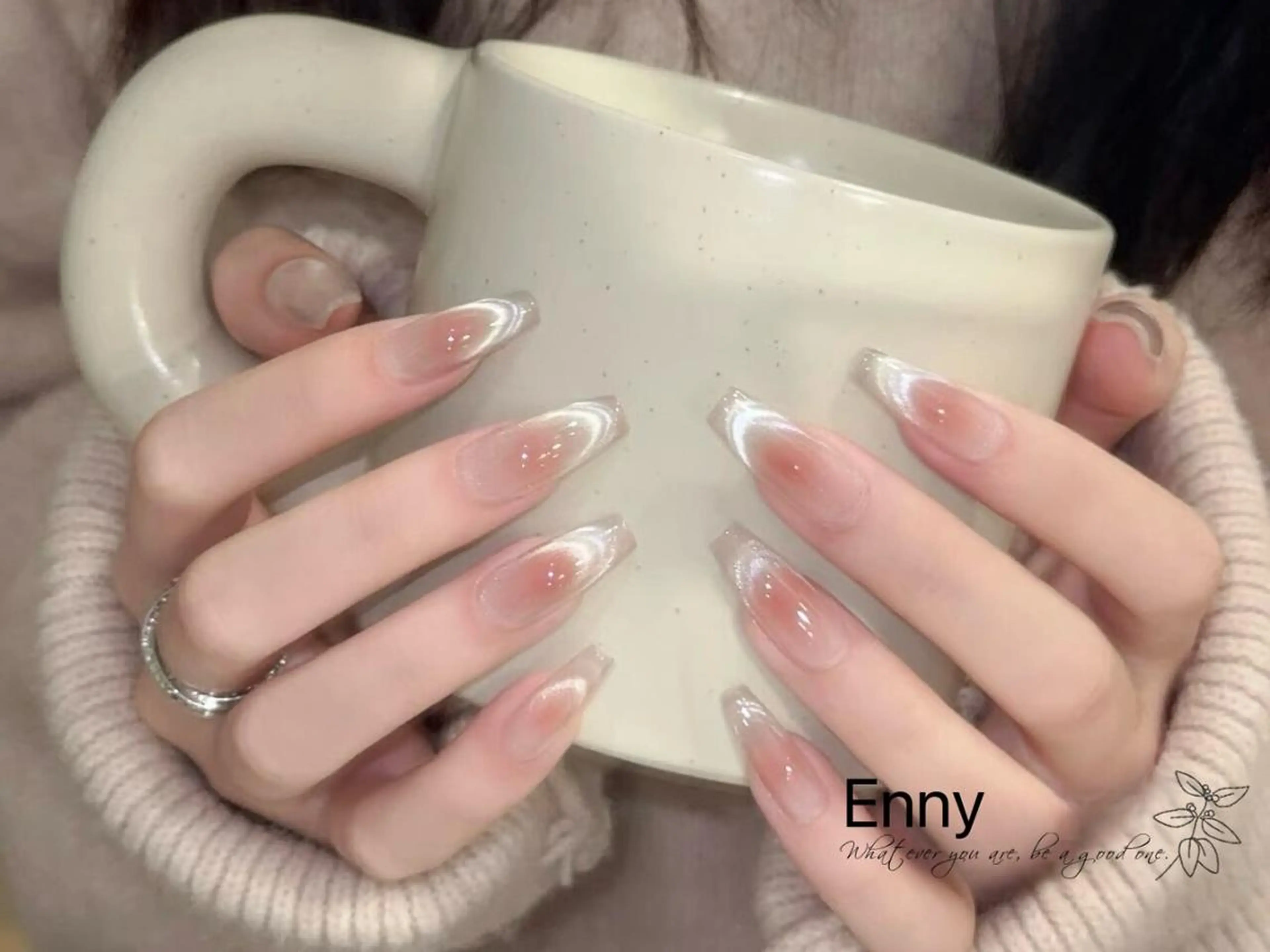 ネイル チークネイル 長さ出し フラッシュネイル フットネイル フレンチネイル ハンドネイル Nailsalon Ennyのネイルデザイン