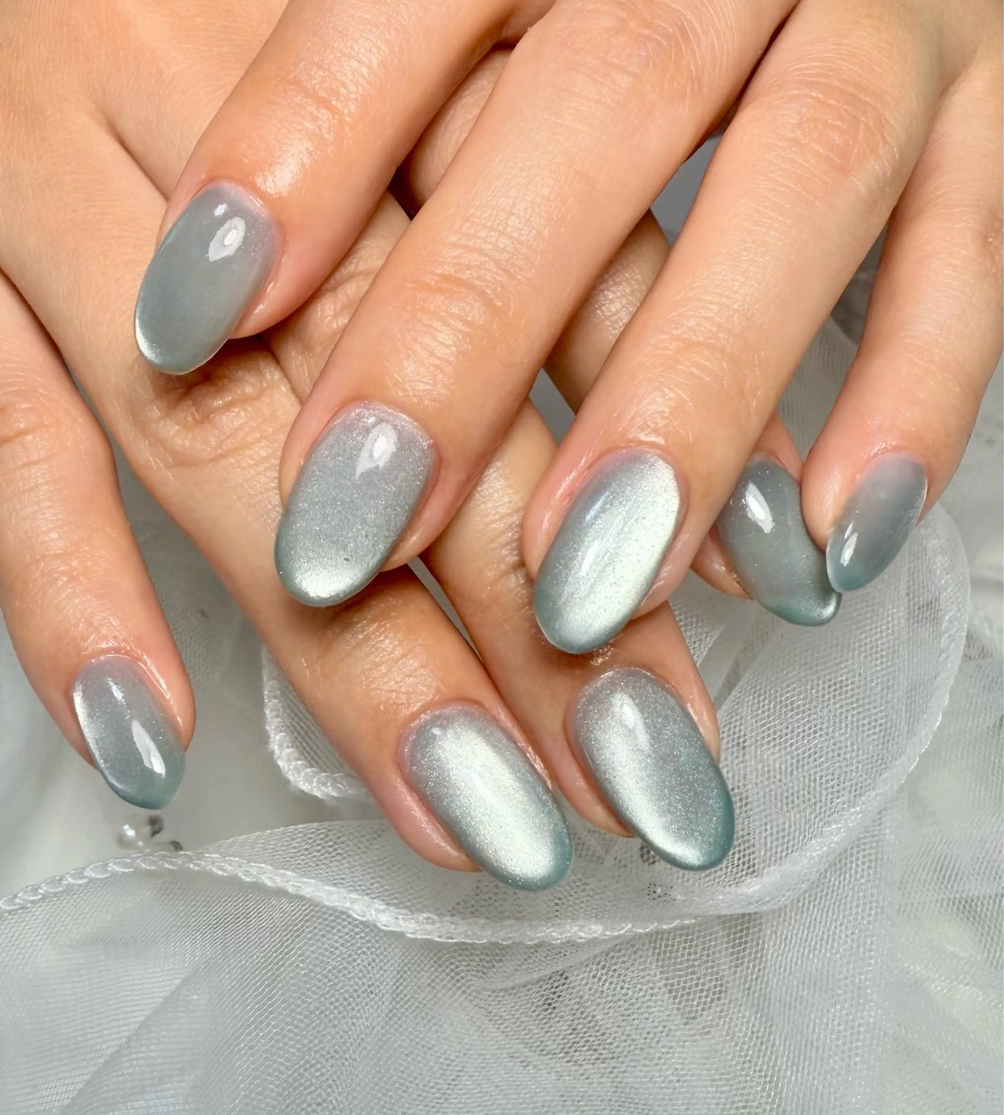 ネイル アートネイル チークネイル フレンチネイル ガラスフレンチ 氷ネイル・うるうるネイル M.N_ nailのネイルデザイン