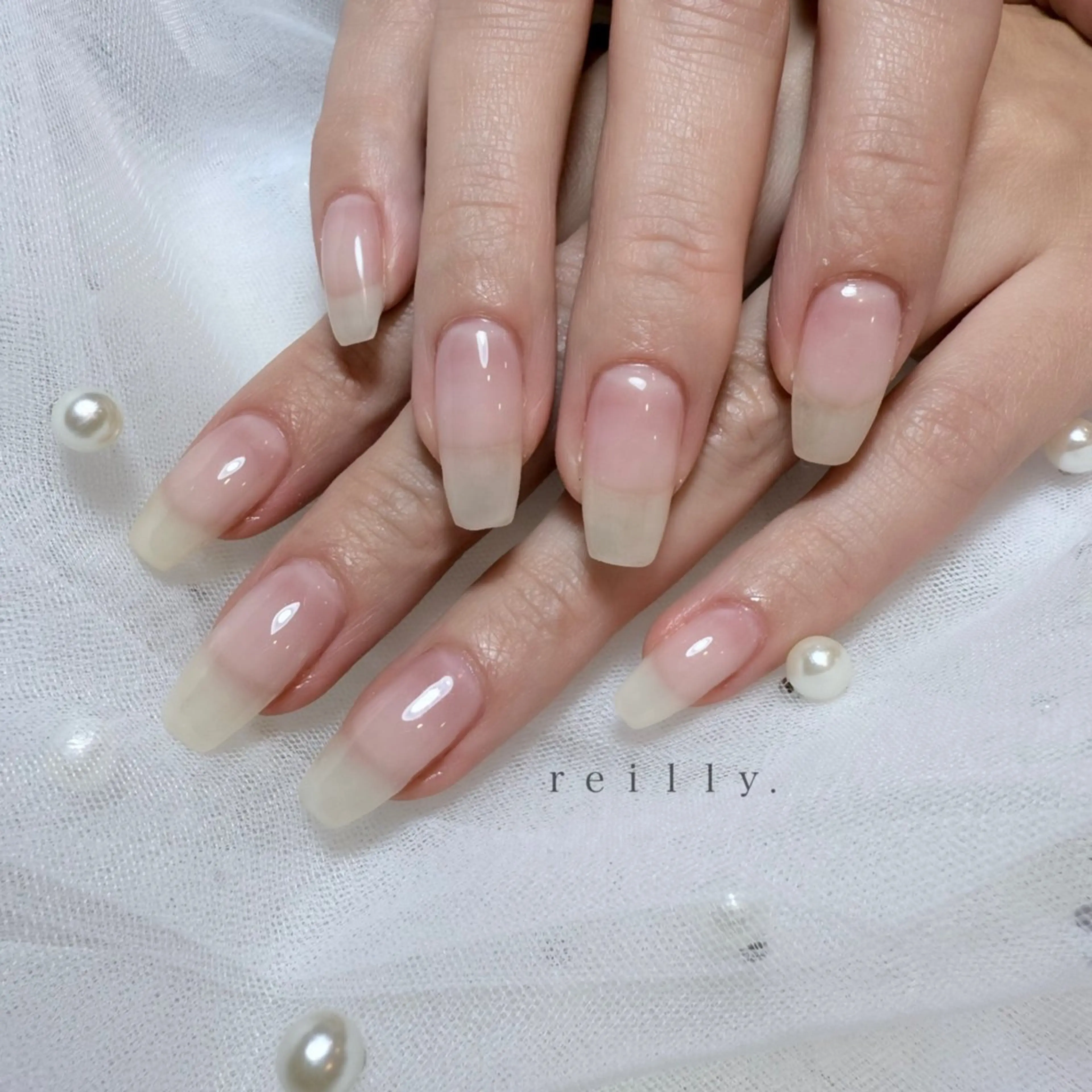 ネイル クリアネイル フラッシュネイル フレンチネイル ジェルネイル マグネットネイル ハンドネイル Reilly nail.所属・Reillynail レイリーネイルのネイルデザイン