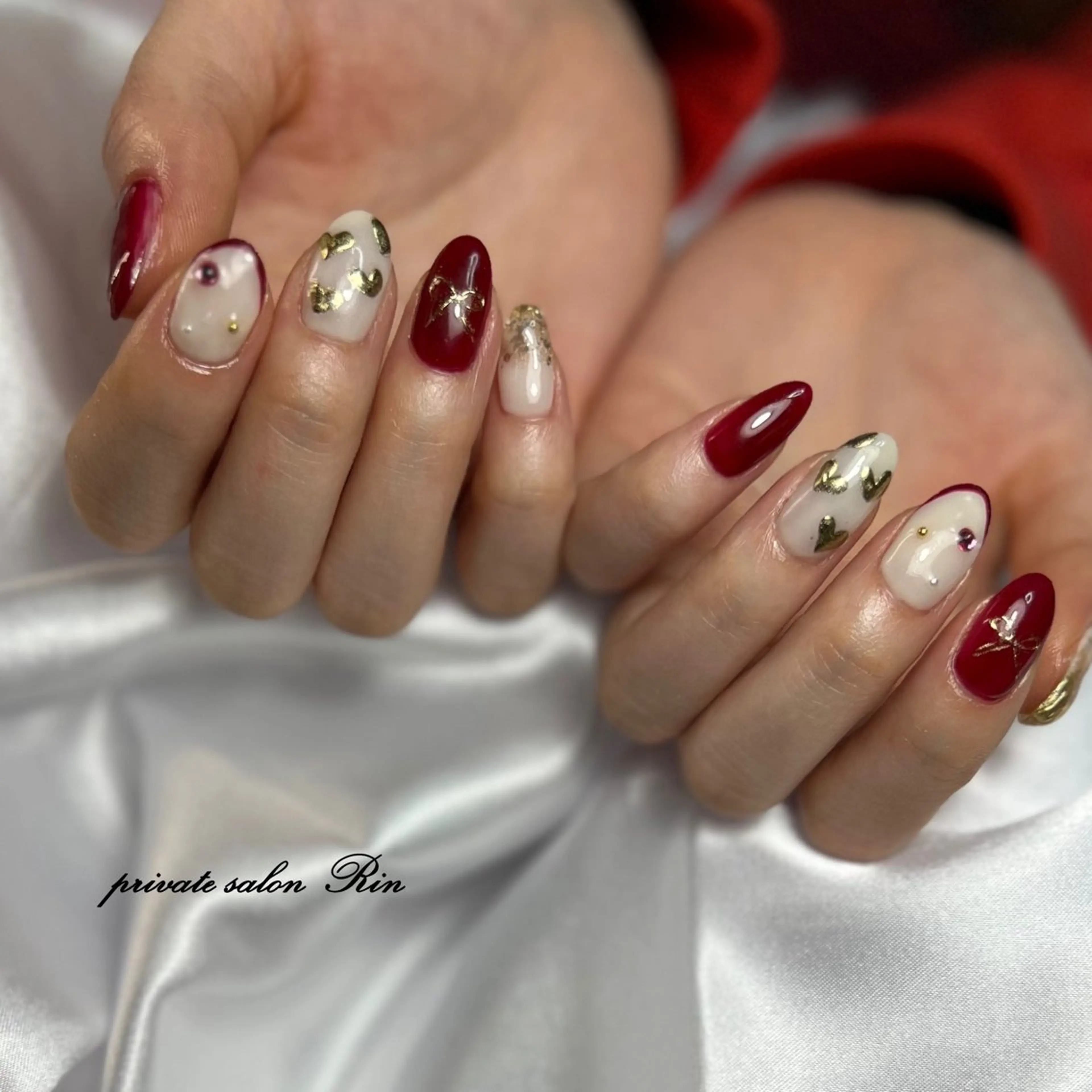 ネイル ハート バレンタイン private salon Rinのネイルデザイン