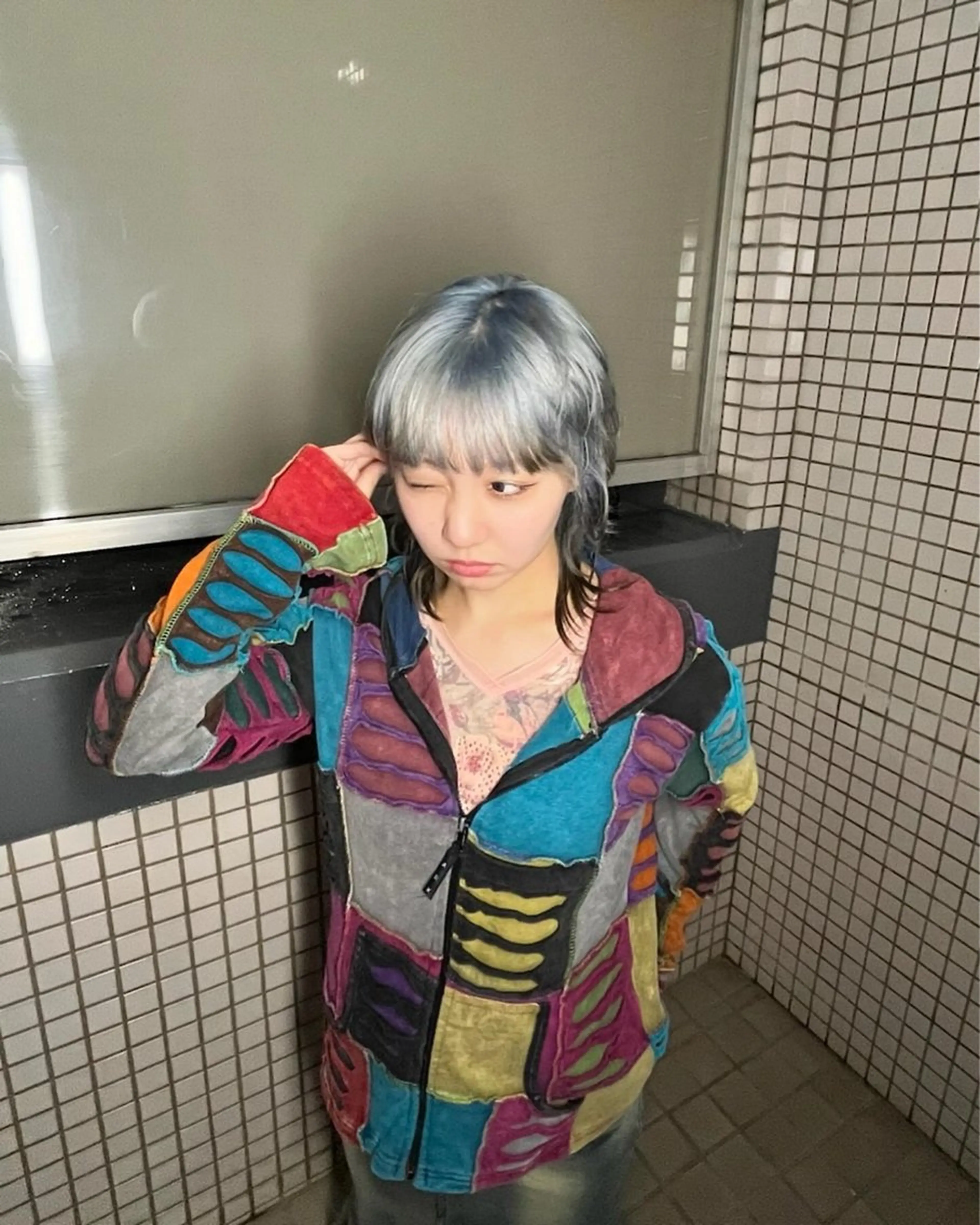 ミディアム ヘアカラー トリートメント Yui. ハイトーン/パーマ/のヘアスタイル