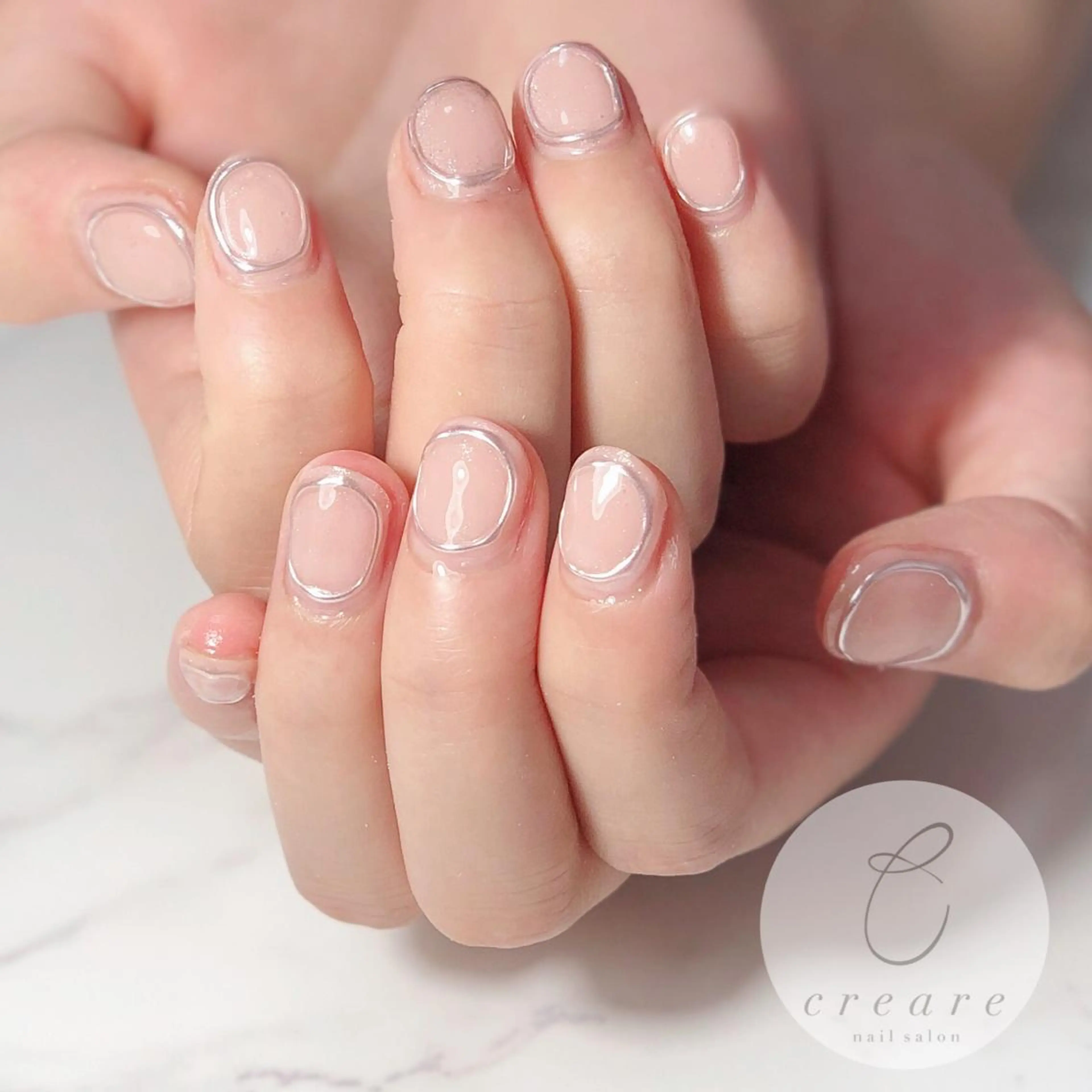 ネイル ジェルネイル ミラーネイル オフィスネイル ワンカラーネイル シンプルネイル 辻野 和枝のネイルデザイン