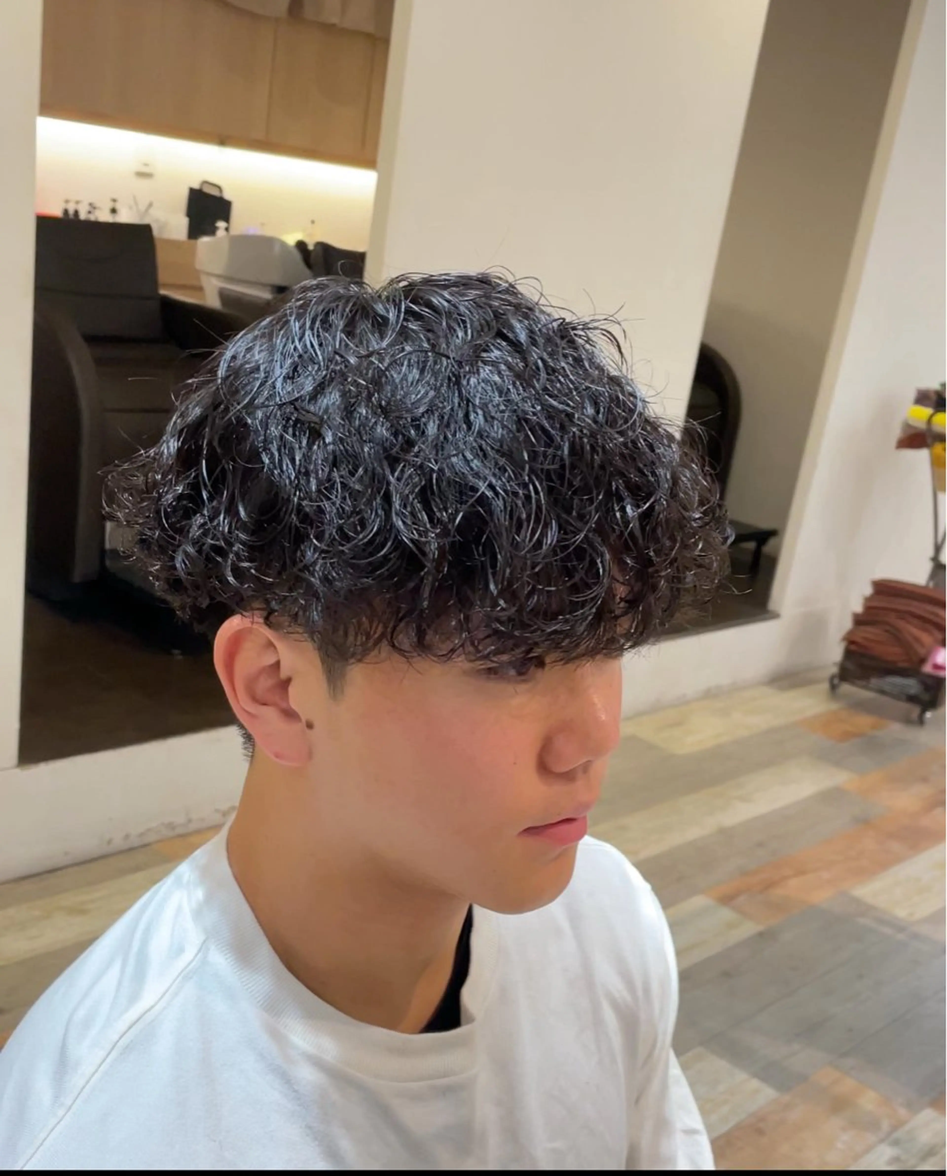 メンズ 波巻きスパイラル/ メンズパーマ/ゆうひのヘアスタイル