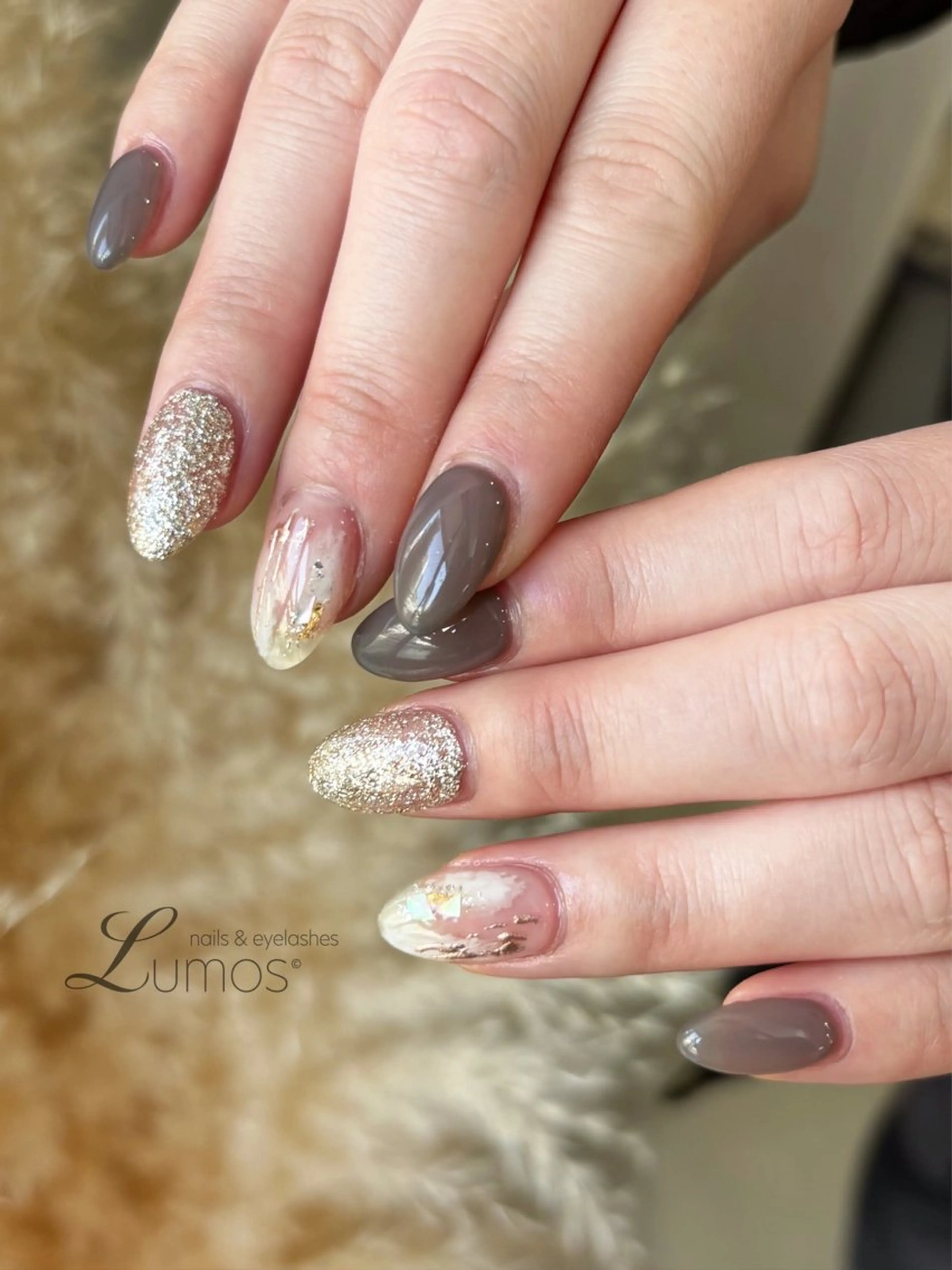 ネイル アートネイル オフィスネイル ハンドネイル Lumos  nails&eyelashes 桜川所属・Lumos Rikaのネイルデザイン