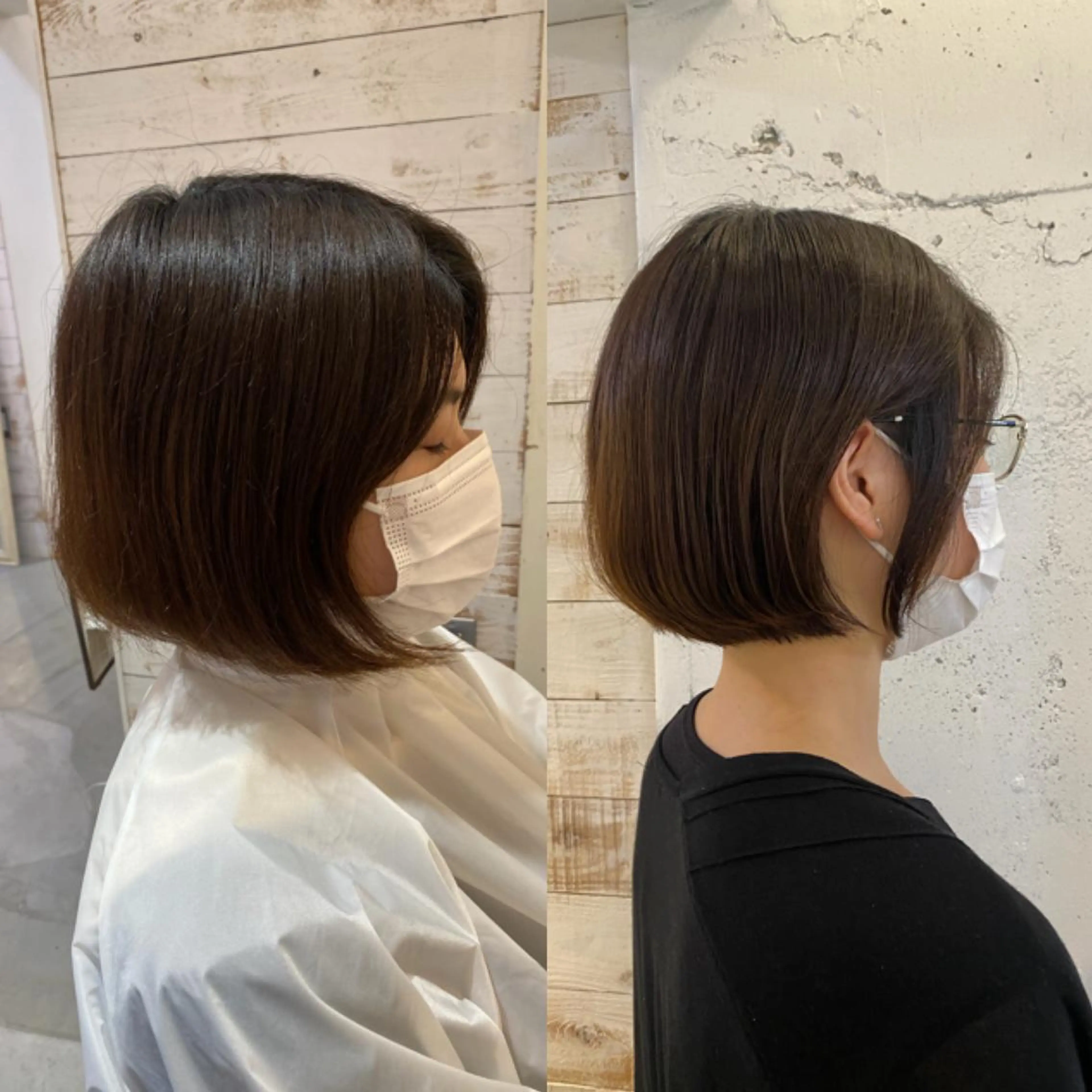 ショート ブリーチなしカラー ダブルカラーエクステのヘアスタイル
