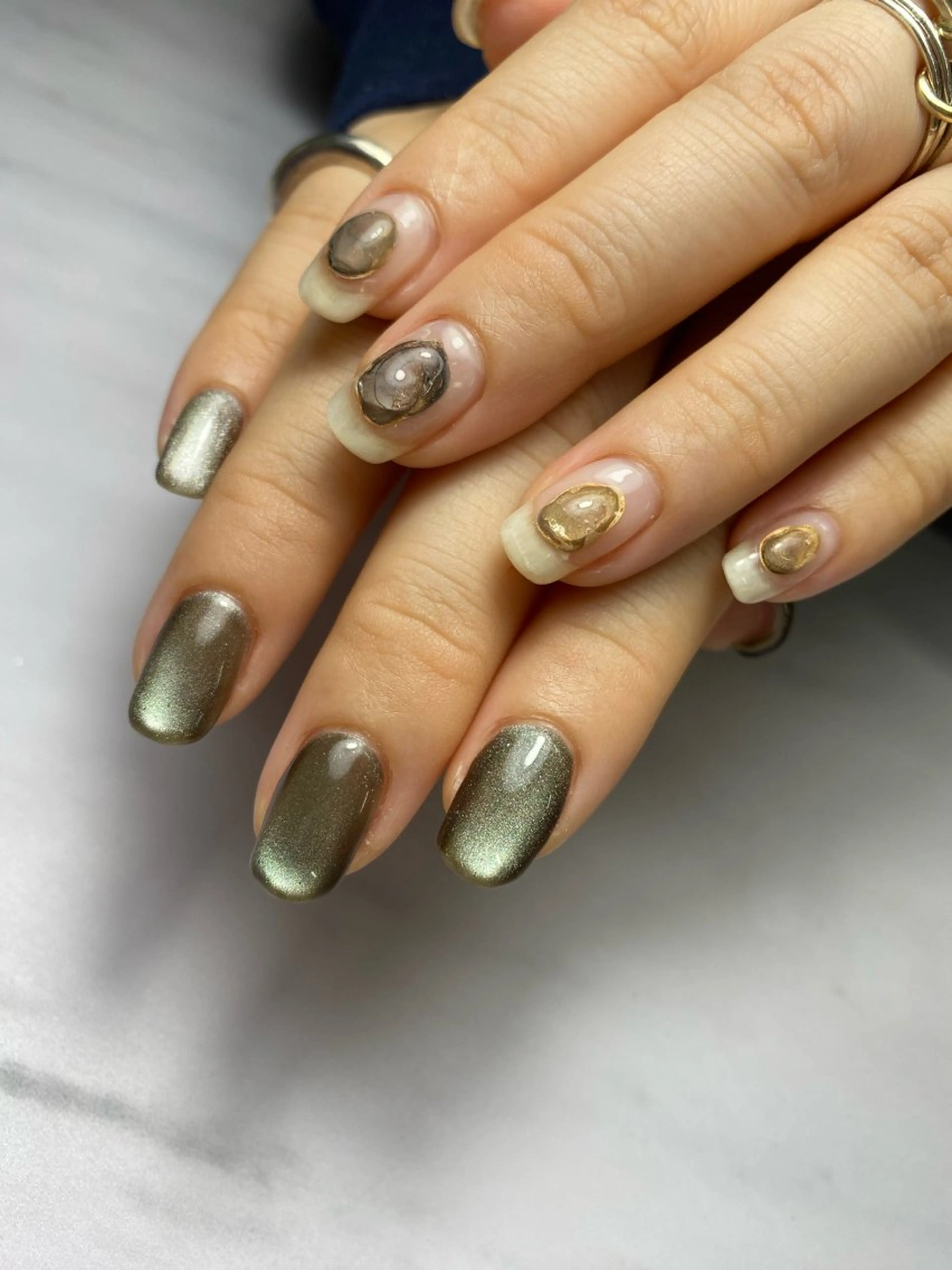 ネイル ジェルネイル マグネットネイル 持ち込み ニュアンスネイル ワンカラーネイル ハンドネイル 草加ニュアンスネイル 🌚hersのネイルデザイン