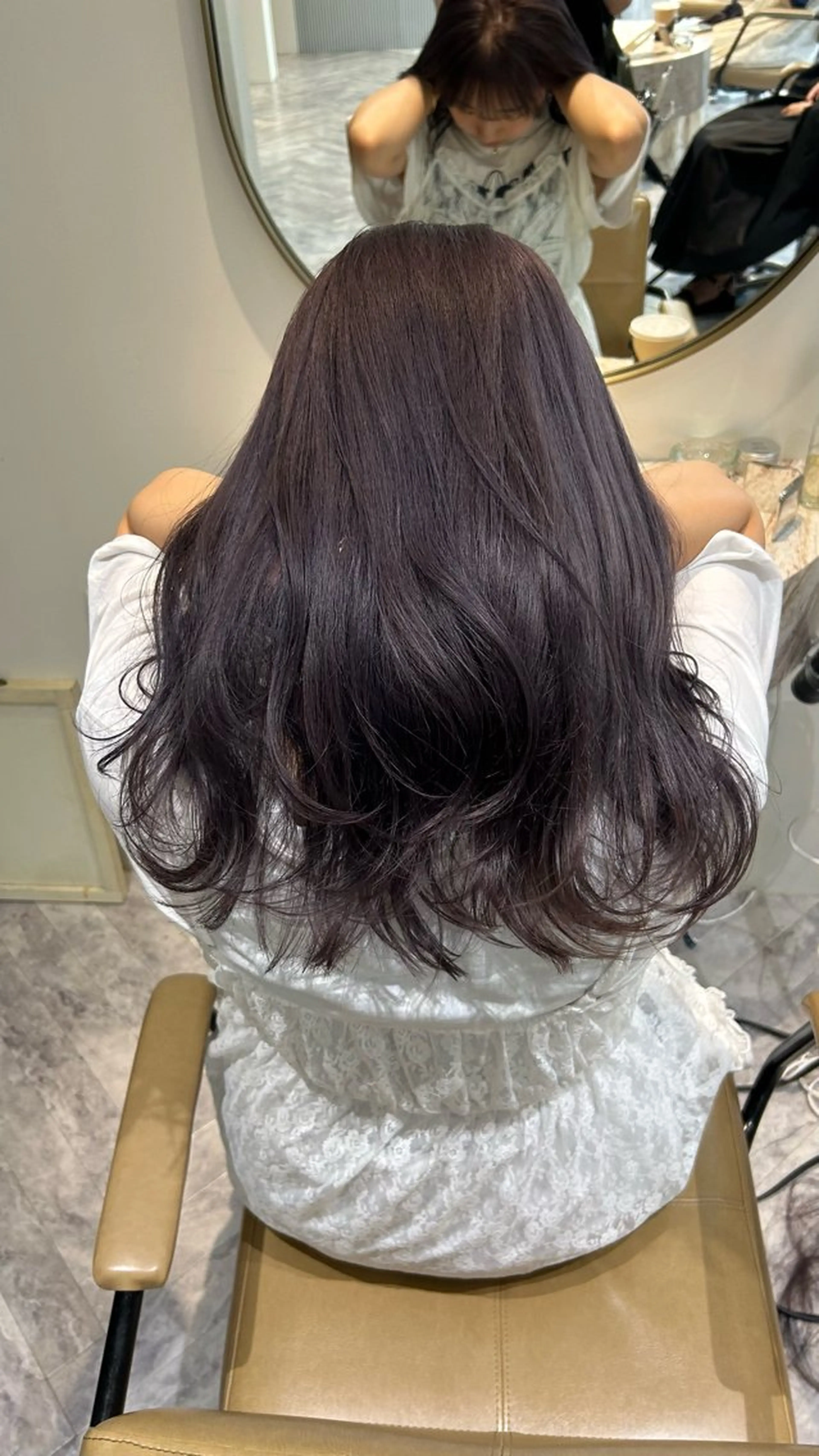 セミロング カラー ヘアカラー トリートメント じゅわっと暖色カラー 🍊Moemiのヘアスタイル
