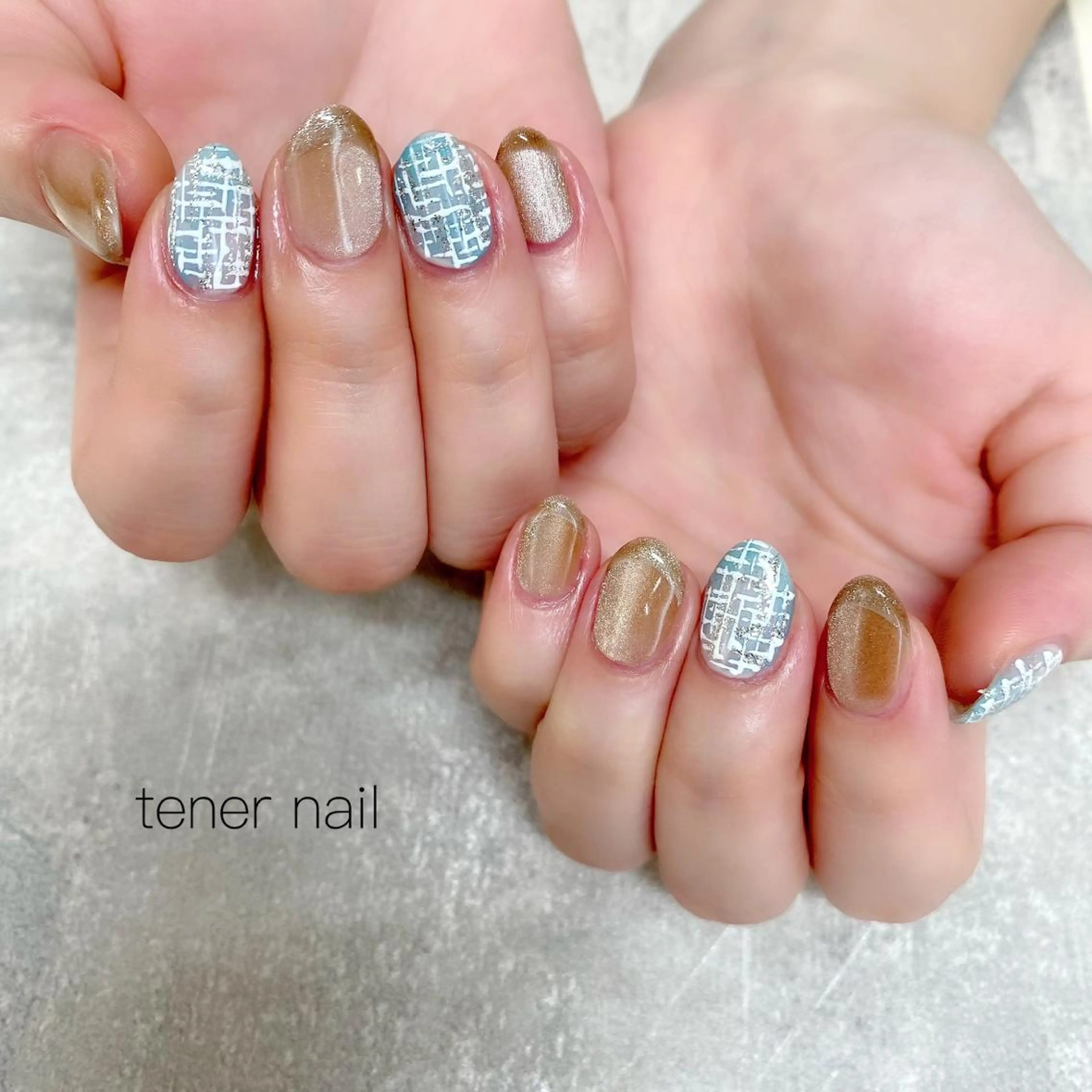 ネイル フレンチネイル オンブレフレンチ ツイードネイル tener  nail  テネルネイル所属・テネルネイル tener nailのネイルデザイン