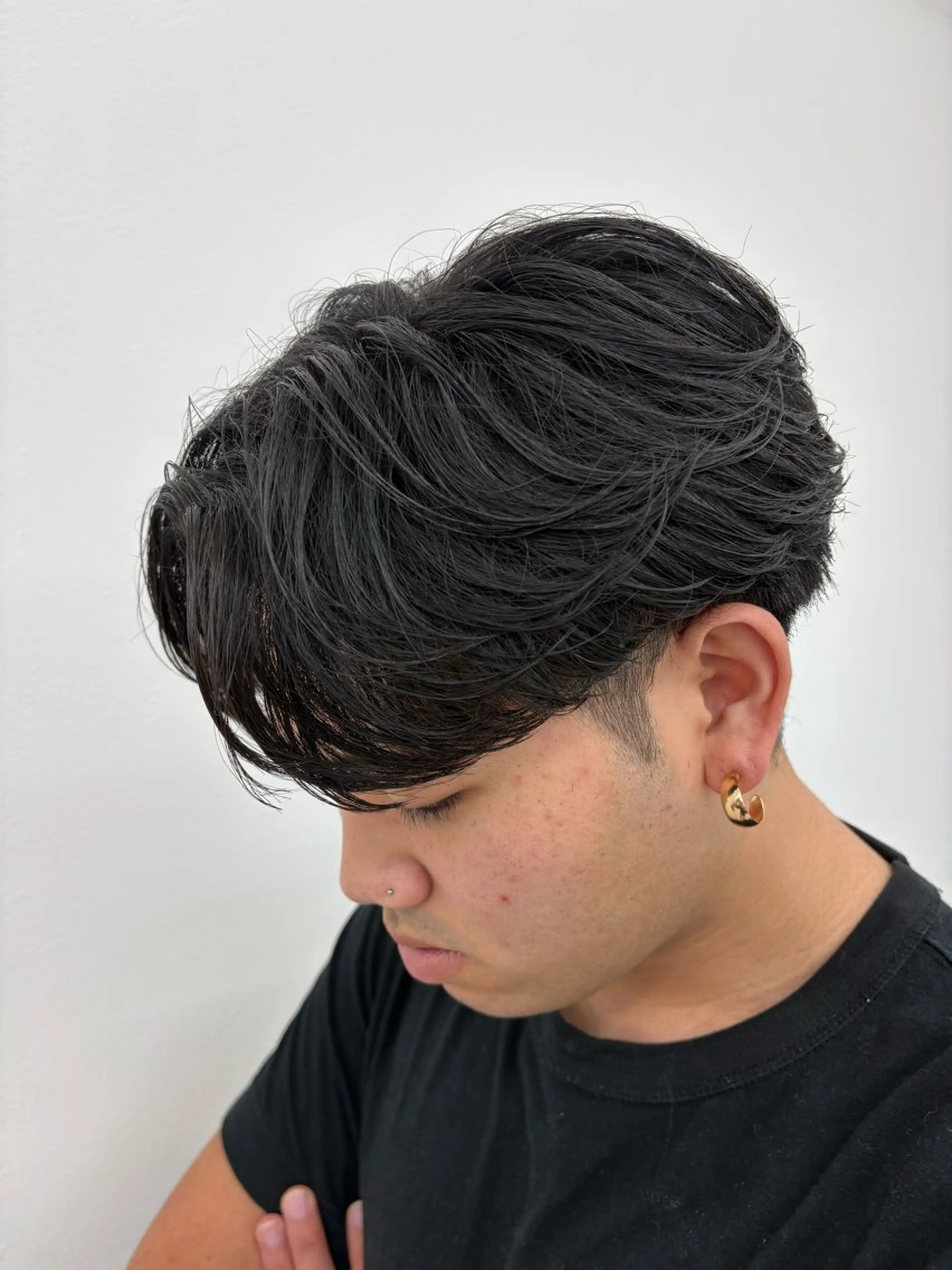 メンズ センターパート カット トリートメント 佐竹 兜のヘアスタイル