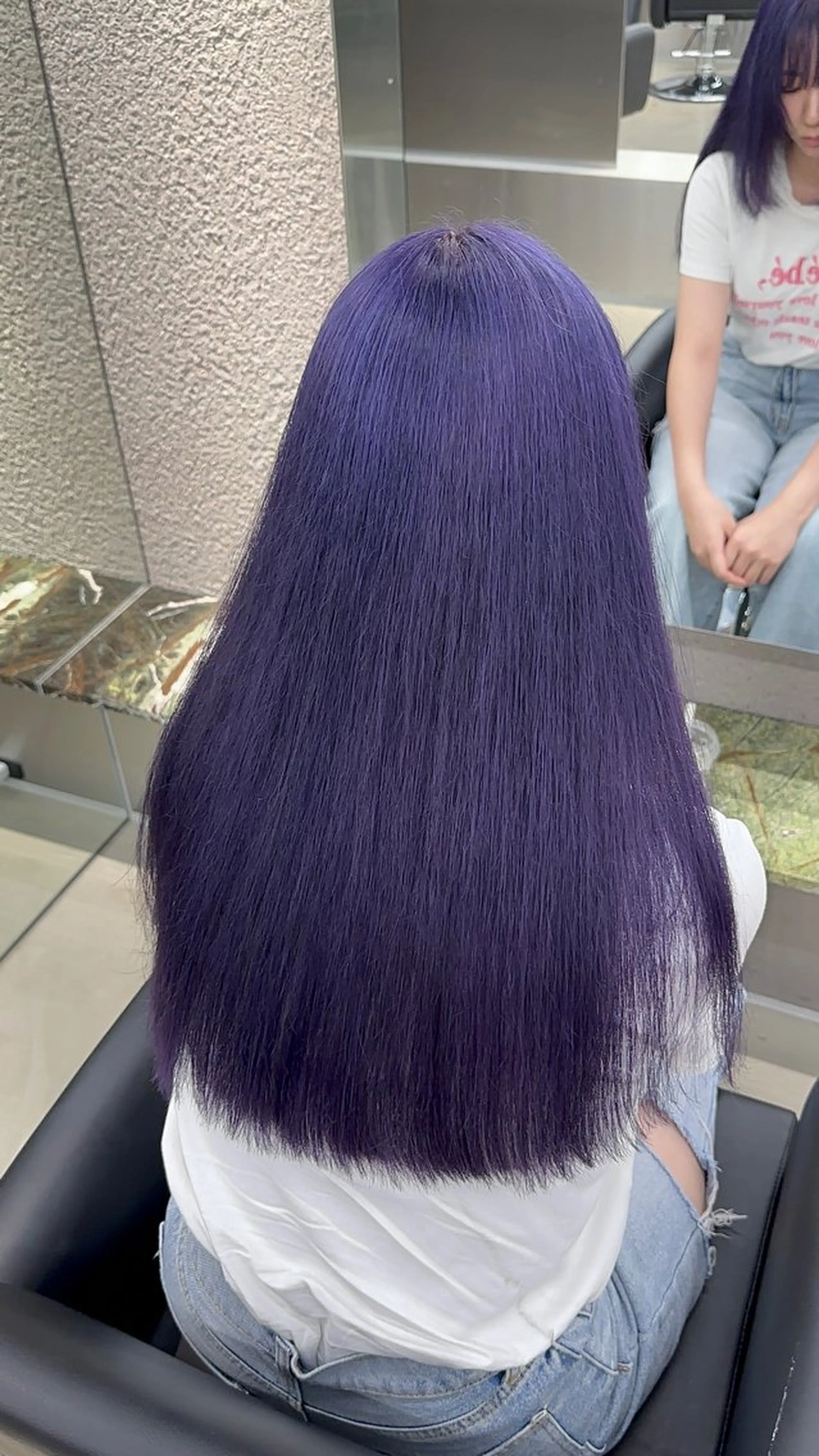 ロング カラー ブリーチ レイヤーカット トリートメント ハイトーン/ 縮毛矯正のヘアスタイル