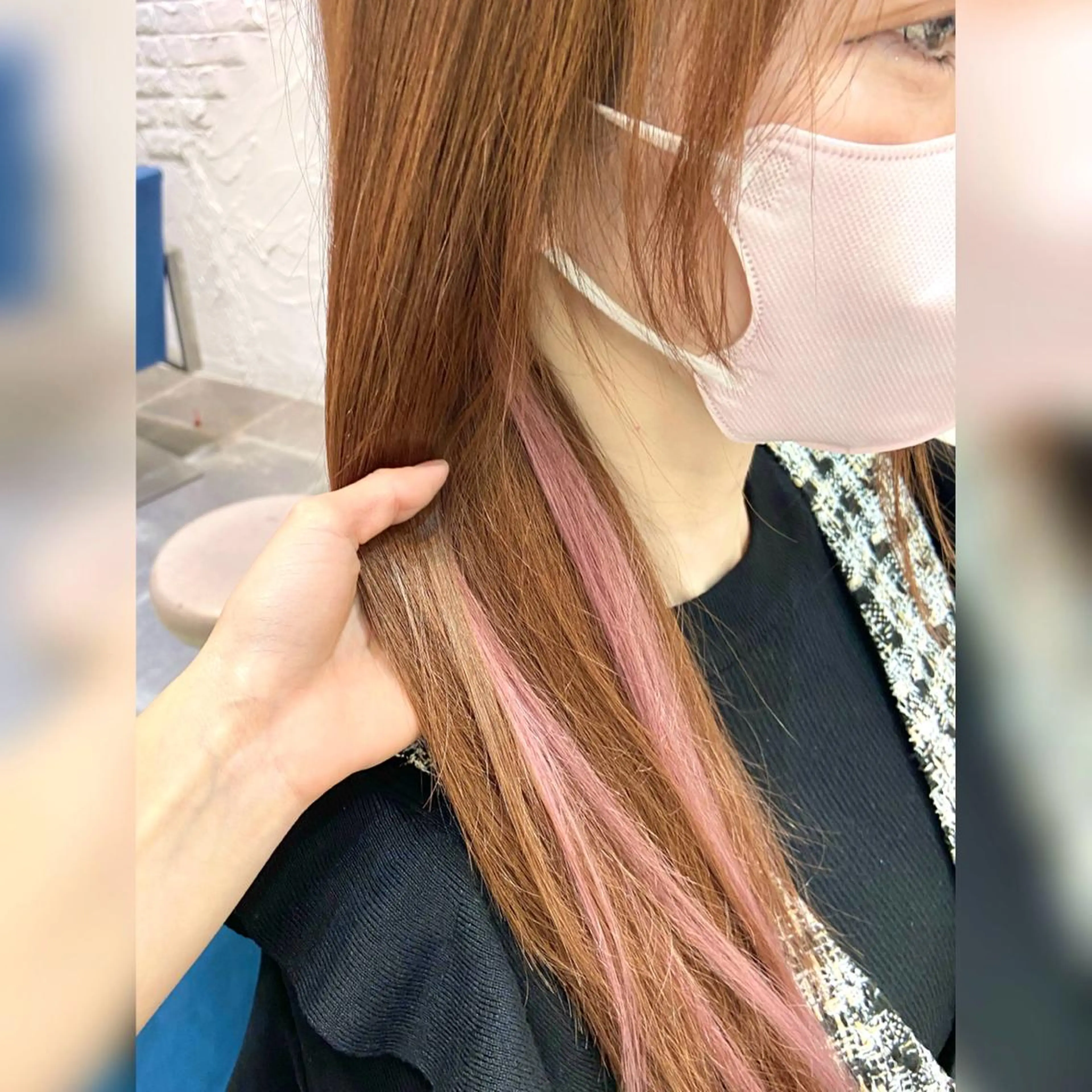 ロング カラー ピンクカラー エクステ エクステ ♥️ルフ🐒 ミレイ♥️のヘアスタイル