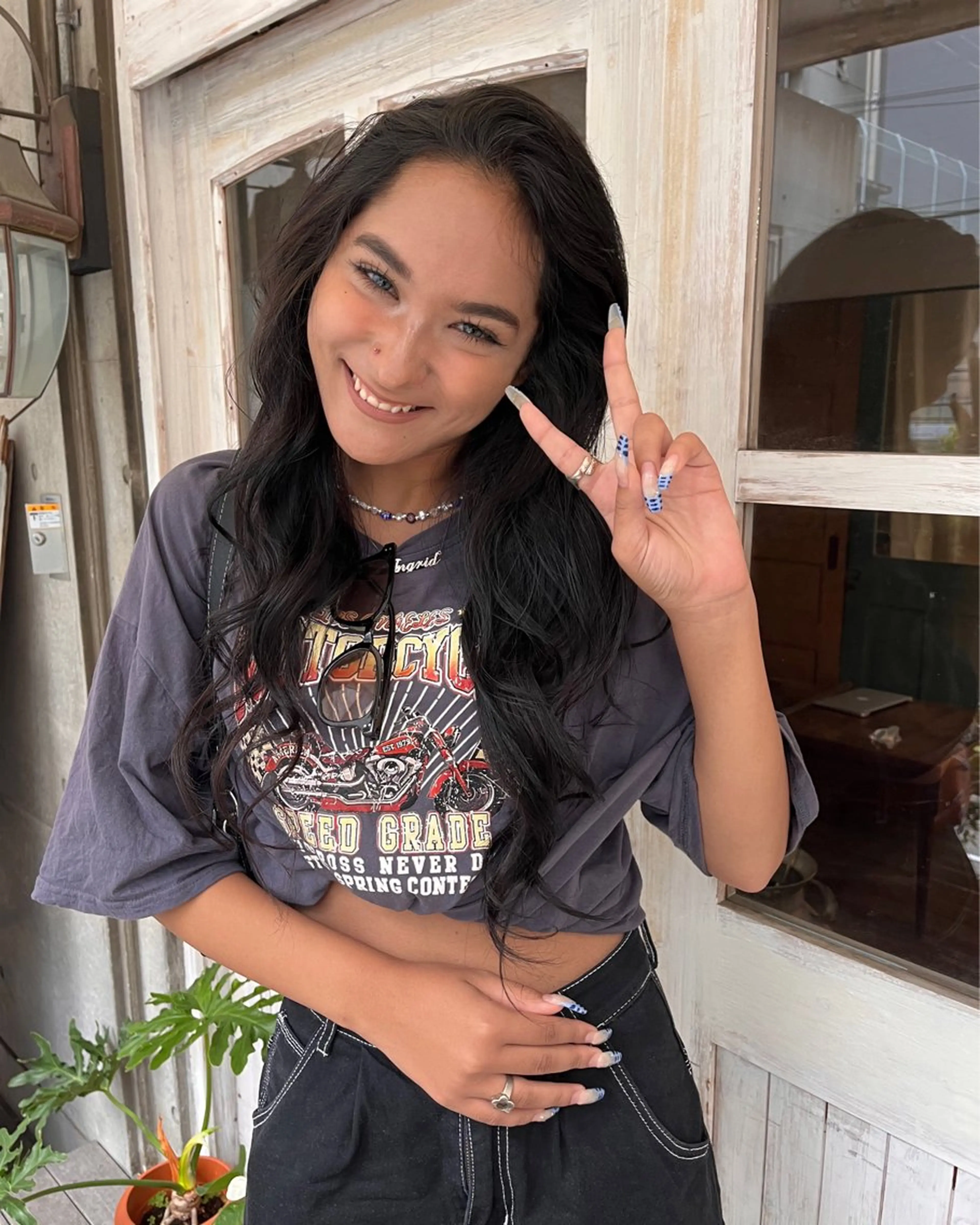 ロング カラー パーマ ヘアアレンジ キッズ ヘアカラー トリートメント デザインパーマ ハイライトIkumiのヘアスタイル