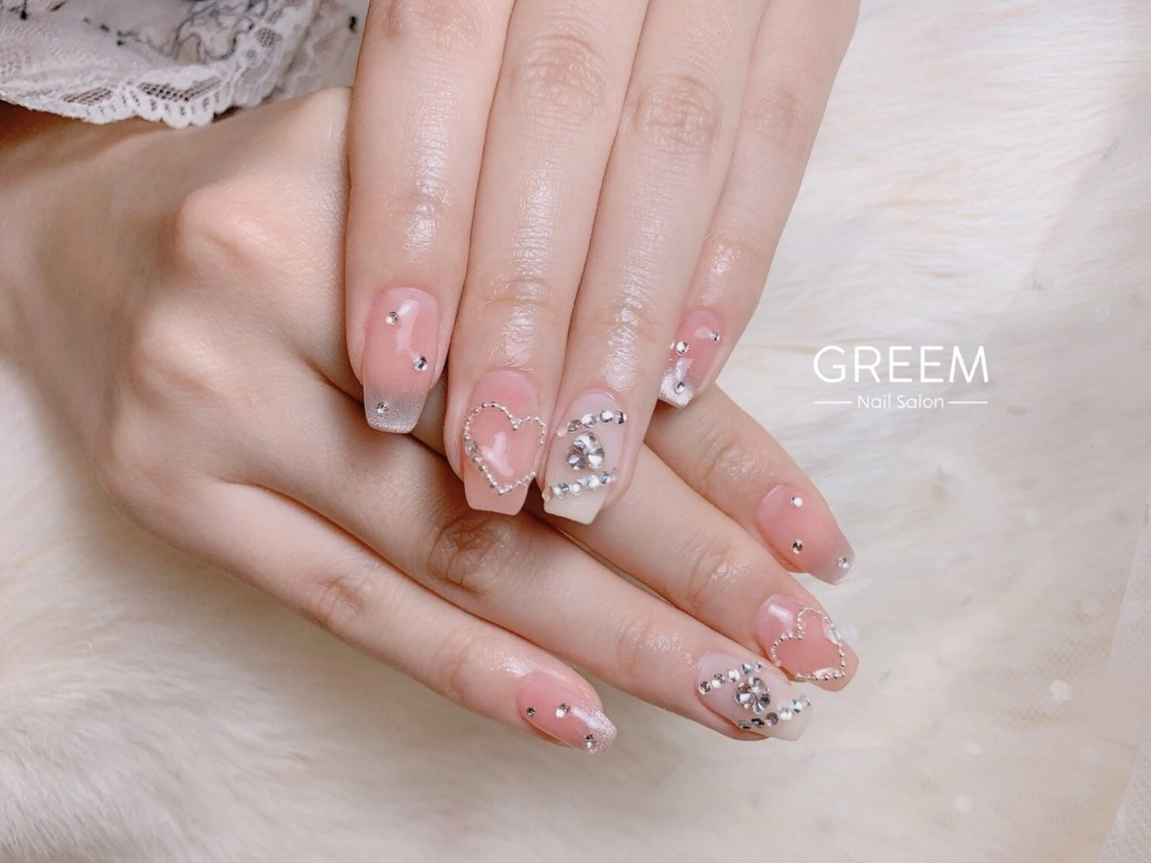 ネイル フラッシュネイル ジェルネイル ハート マグネットネイル パラジェル ハンドネイル GREEM グリームのネイルデザイン