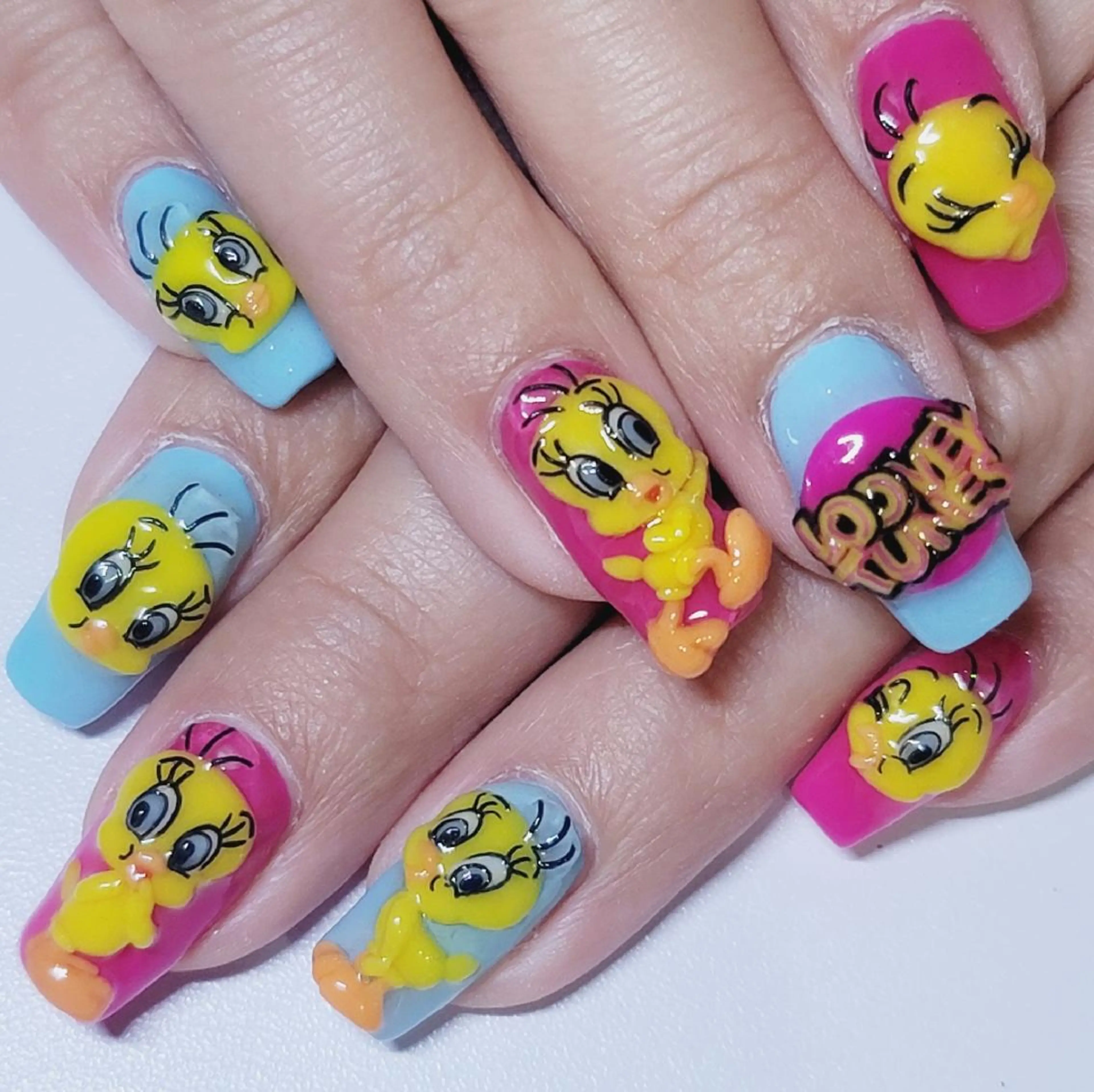 ネイル アートネイル ブルー パステルネイル ピンク ハンドネイル よしだ ひろきのネイルデザイン