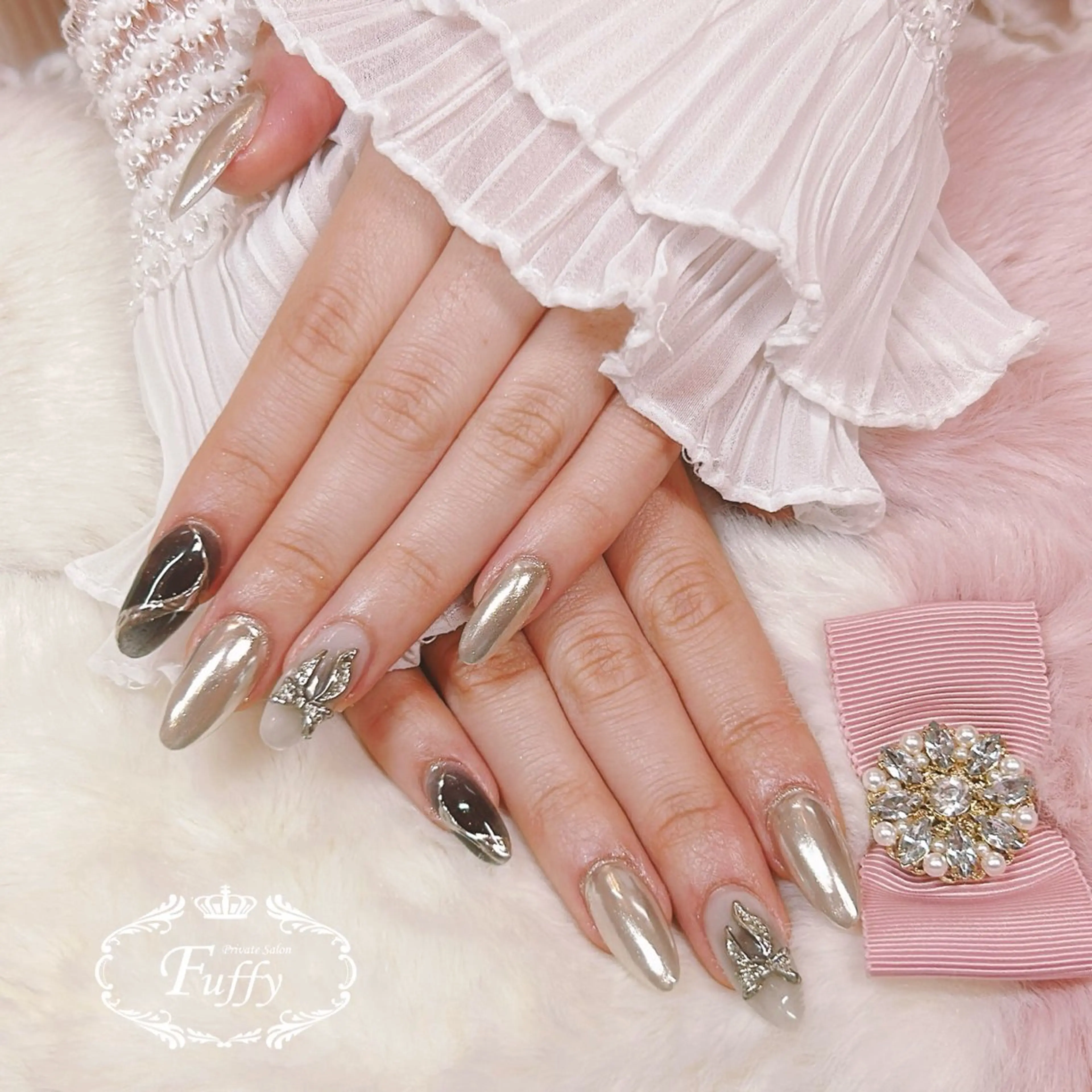 ネイル リボン ハンドネイル Fuffy所属・フーフィー Fuffyのネイルデザイン