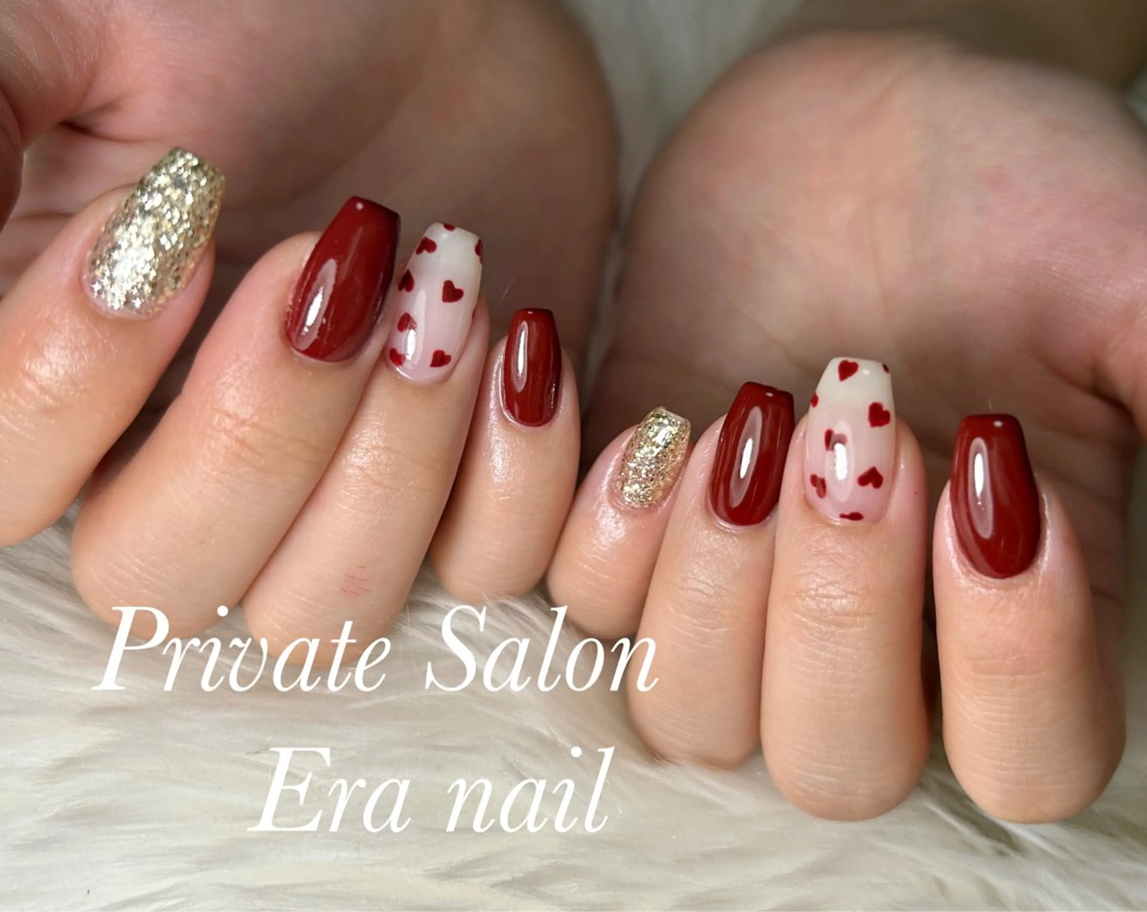 ネイル ハート ハンドネイル Era nailのネイルデザイン