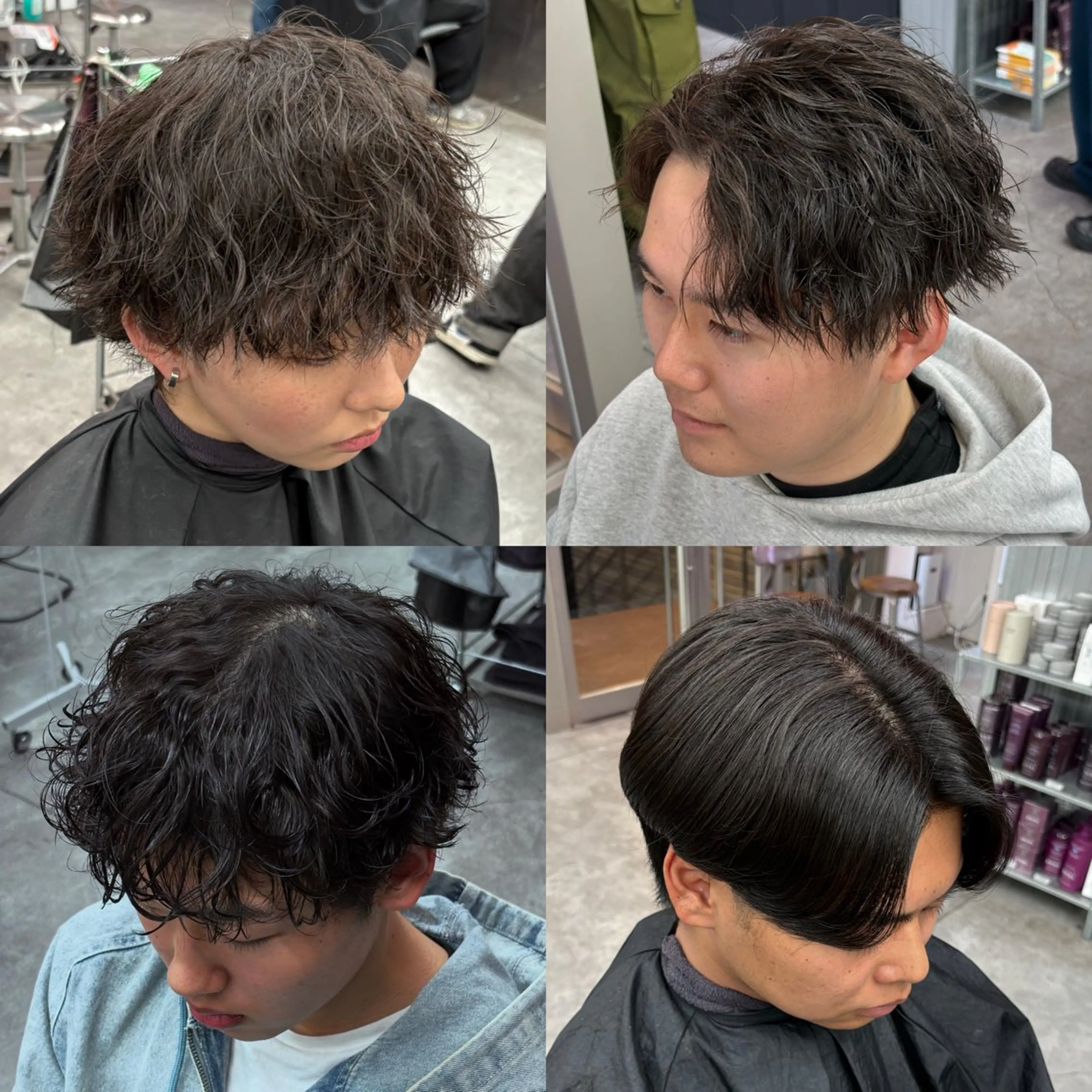 ミディアム カラー パーマ メンズ カット パーマ トリートメント ヘアセット メンズパーマ特化 🔥韓国ヘア職人🔥のヘアスタイル
