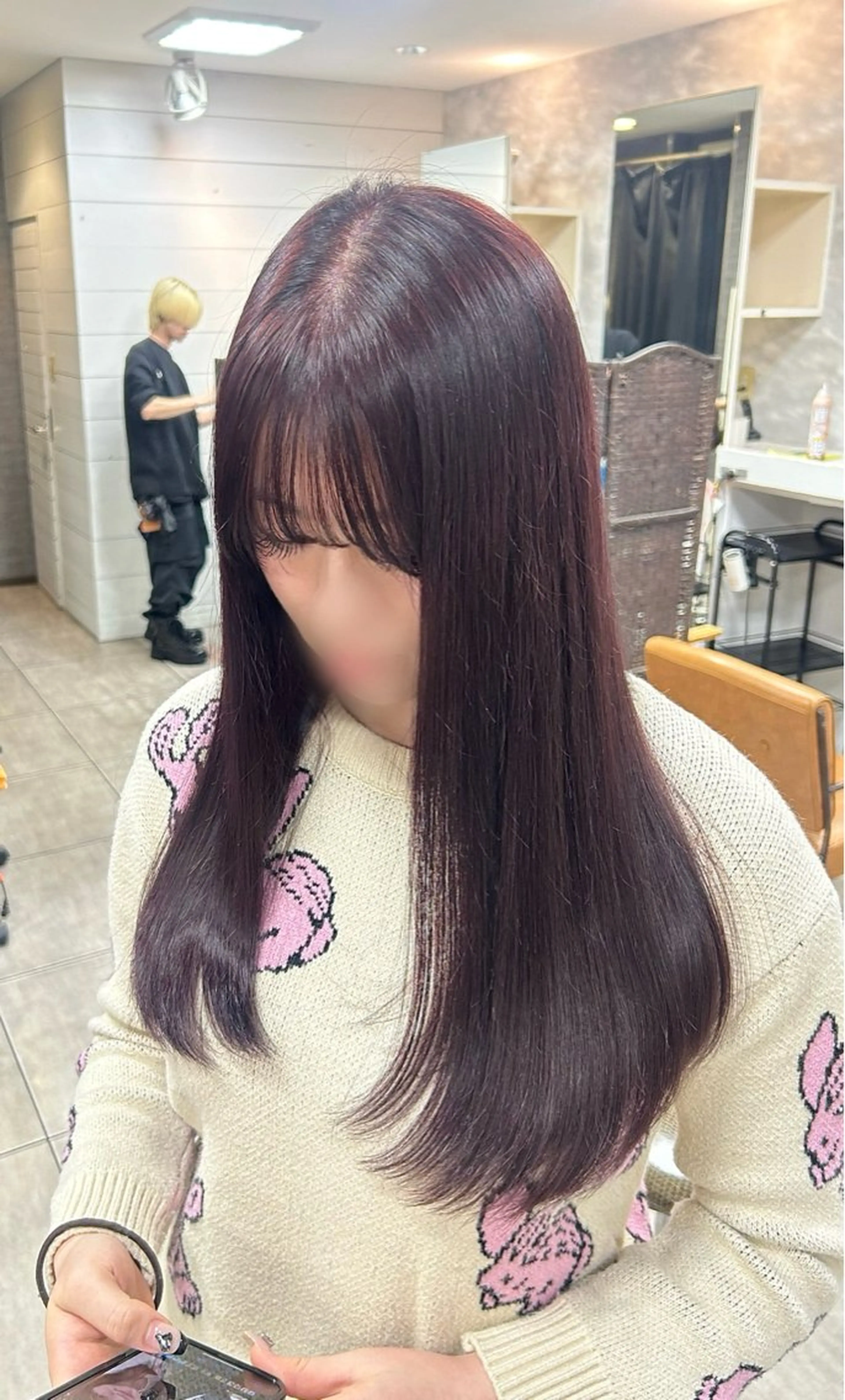 ロング パープルカラー カット ヘアカラー 🫧艶髪カラー🫧 森本くるみのヘアスタイル