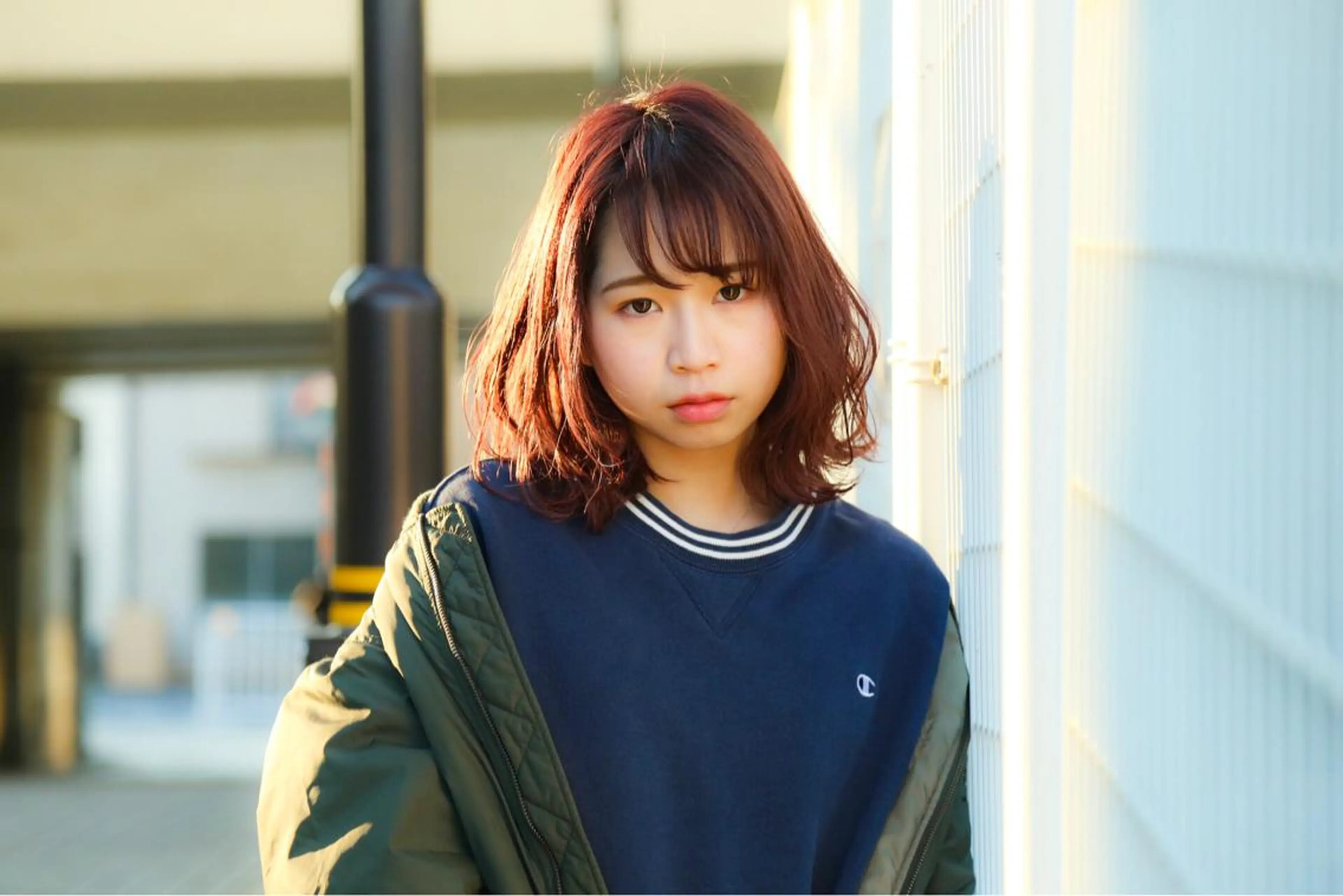 セミロング カラー オーストヘアージジ所属・TAI透明カラー 柔らかい縮毛矯正のヘアスタイル