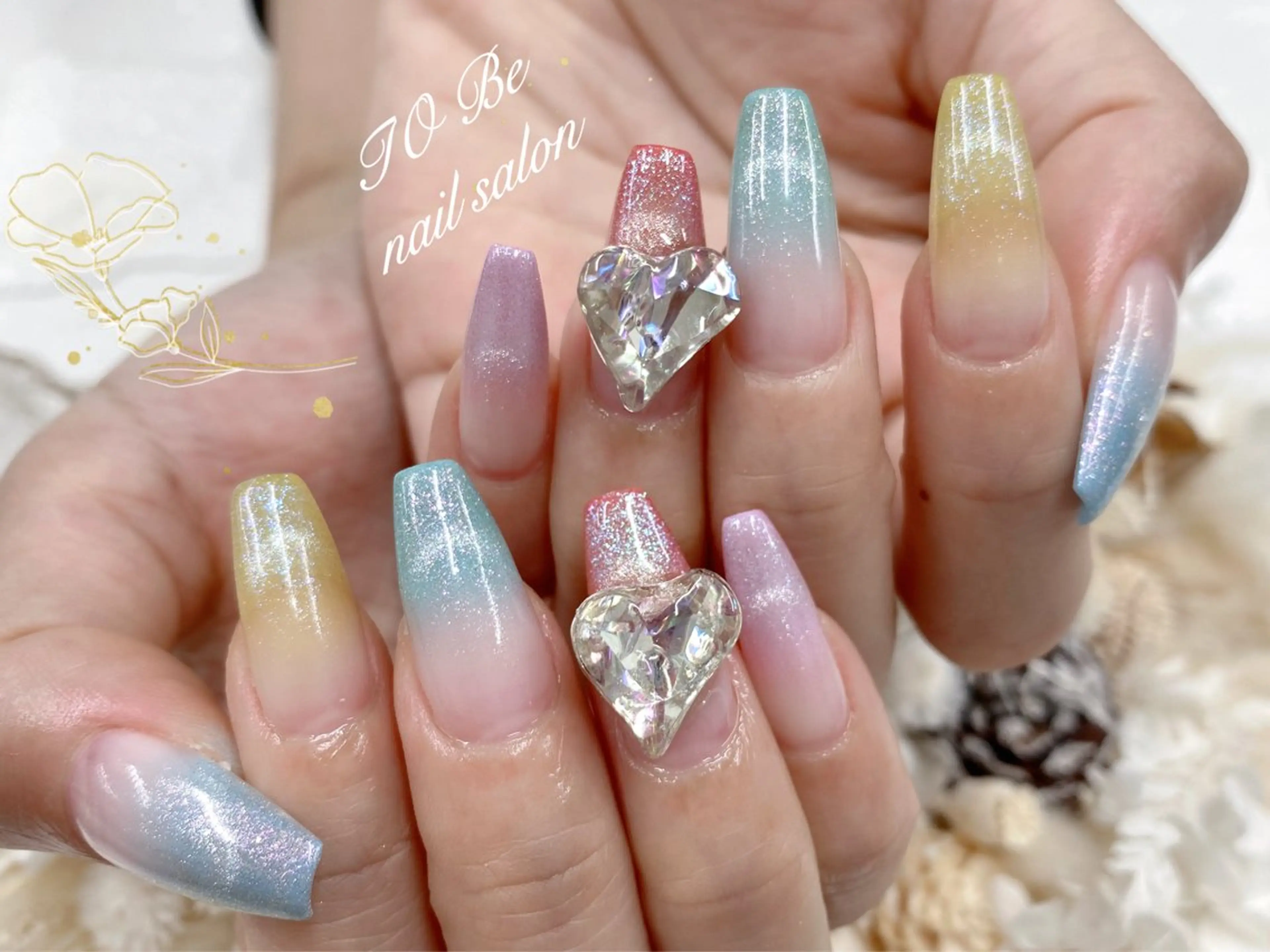 ロング ハンドネイル Nail Salon To Be珈月のネイルデザイン