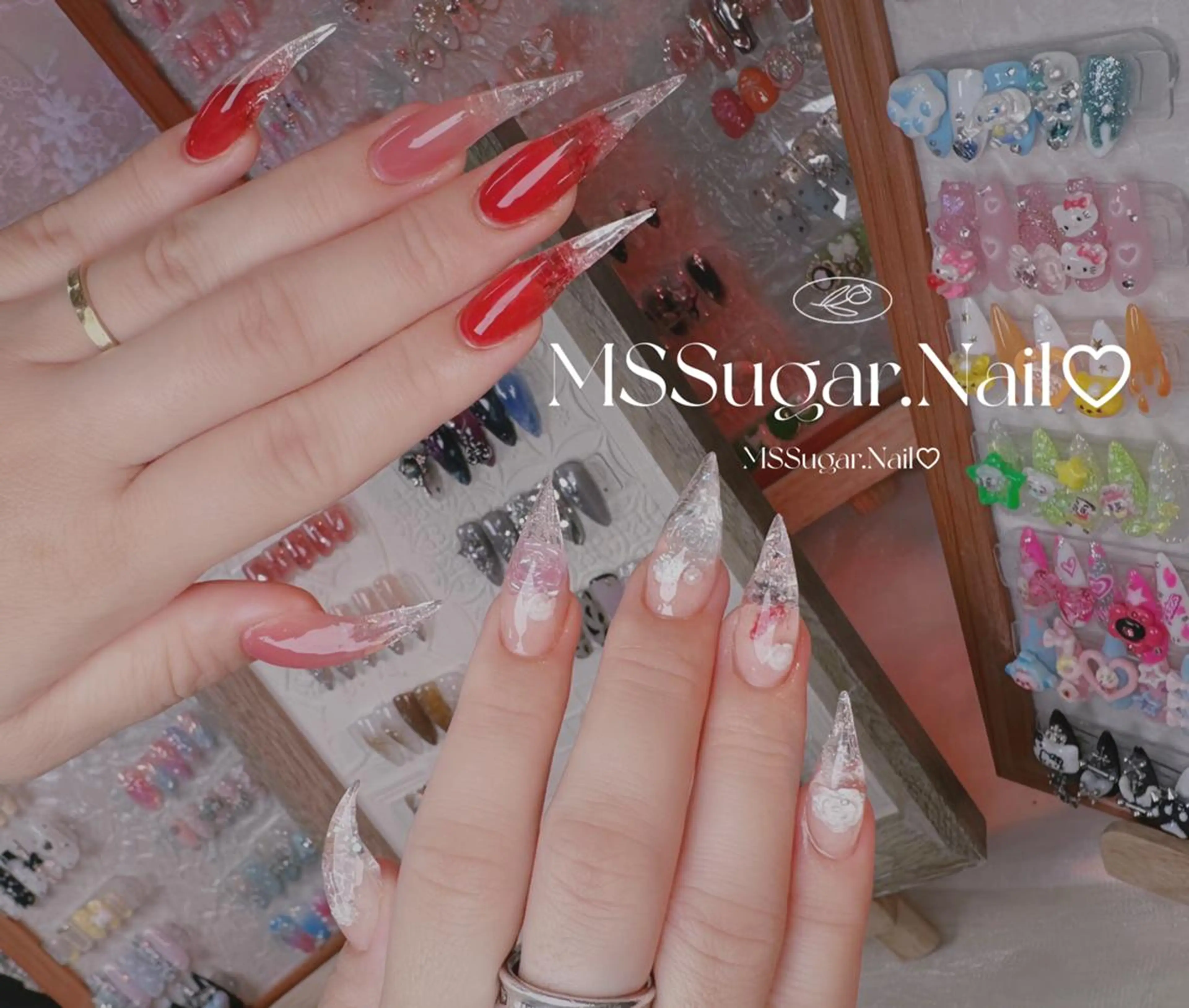 ネイル ハロウィン ロングネイル マグネットネイル スカルプネイル ネイルチップ ハンドネイル MSSugar Nailのネイルデザイン