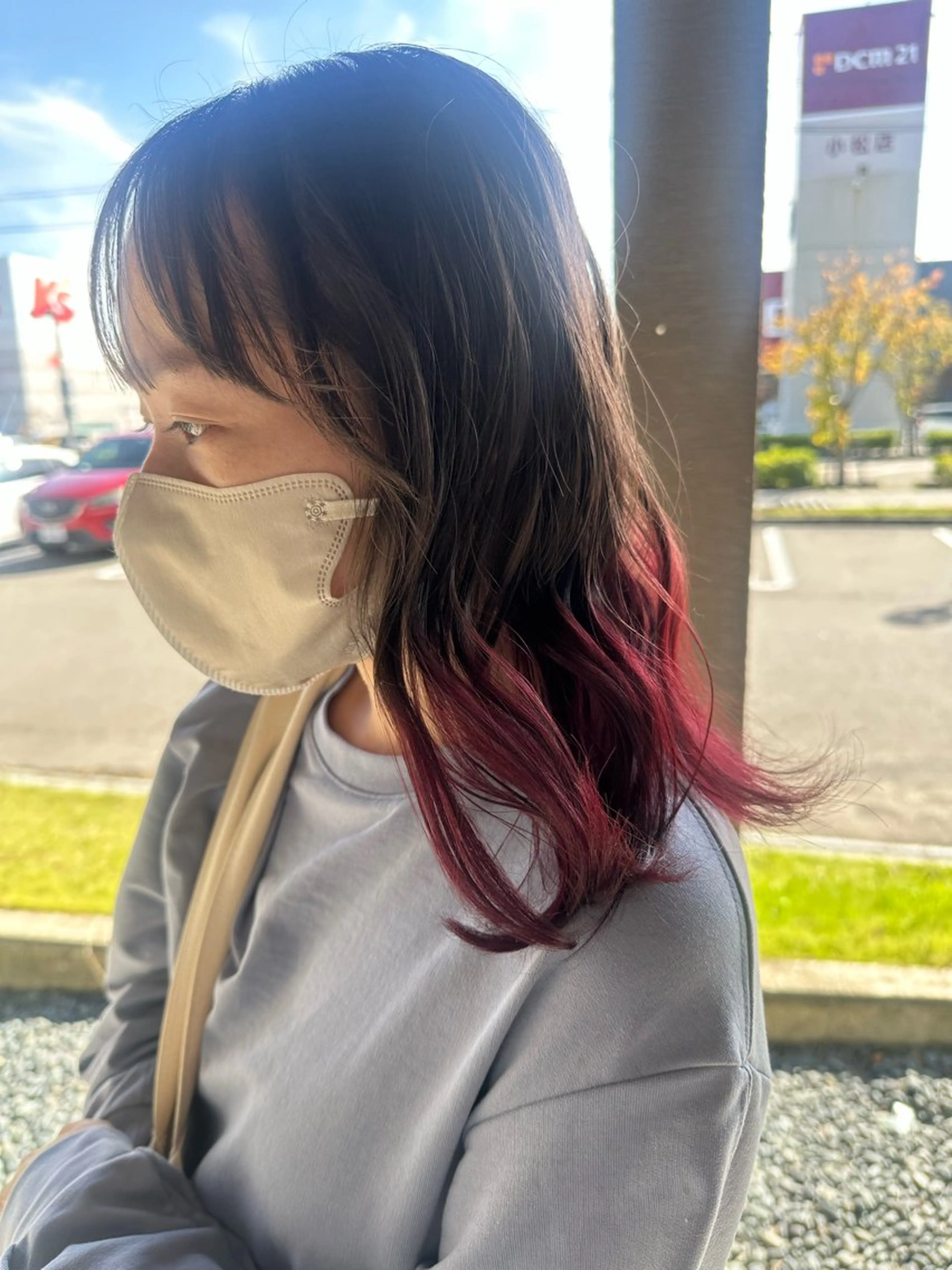 カラー 黒髪 レッドカラー nambu-GARDEN所属・和泉海咲/ 艶髪💖大人可愛いのヘアスタイル