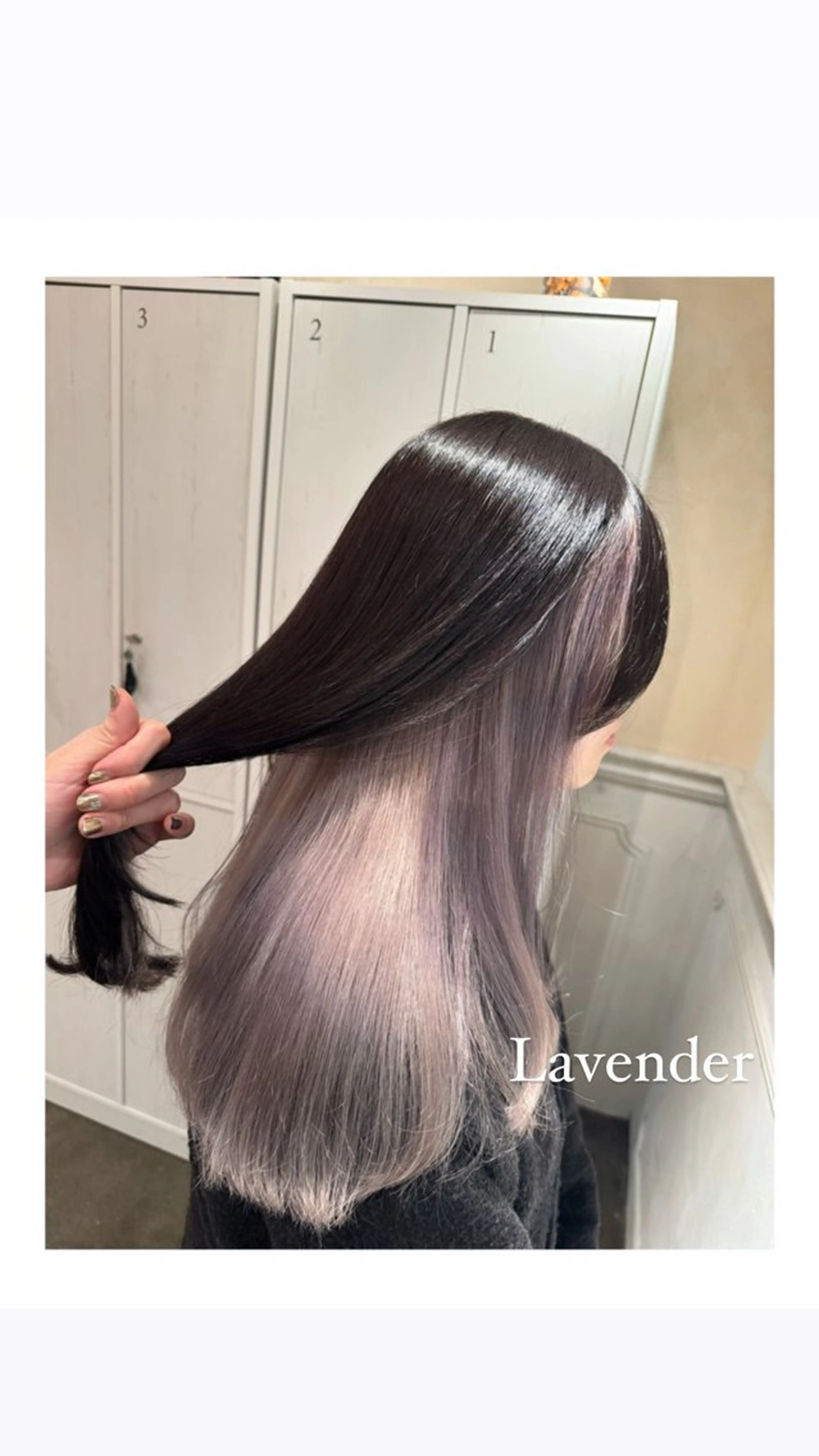 ロング カラー ラベンダーカラー カット ヘアカラー トリートメント ハイライト/インナー /ブリーチ/レイヤーのヘアスタイル