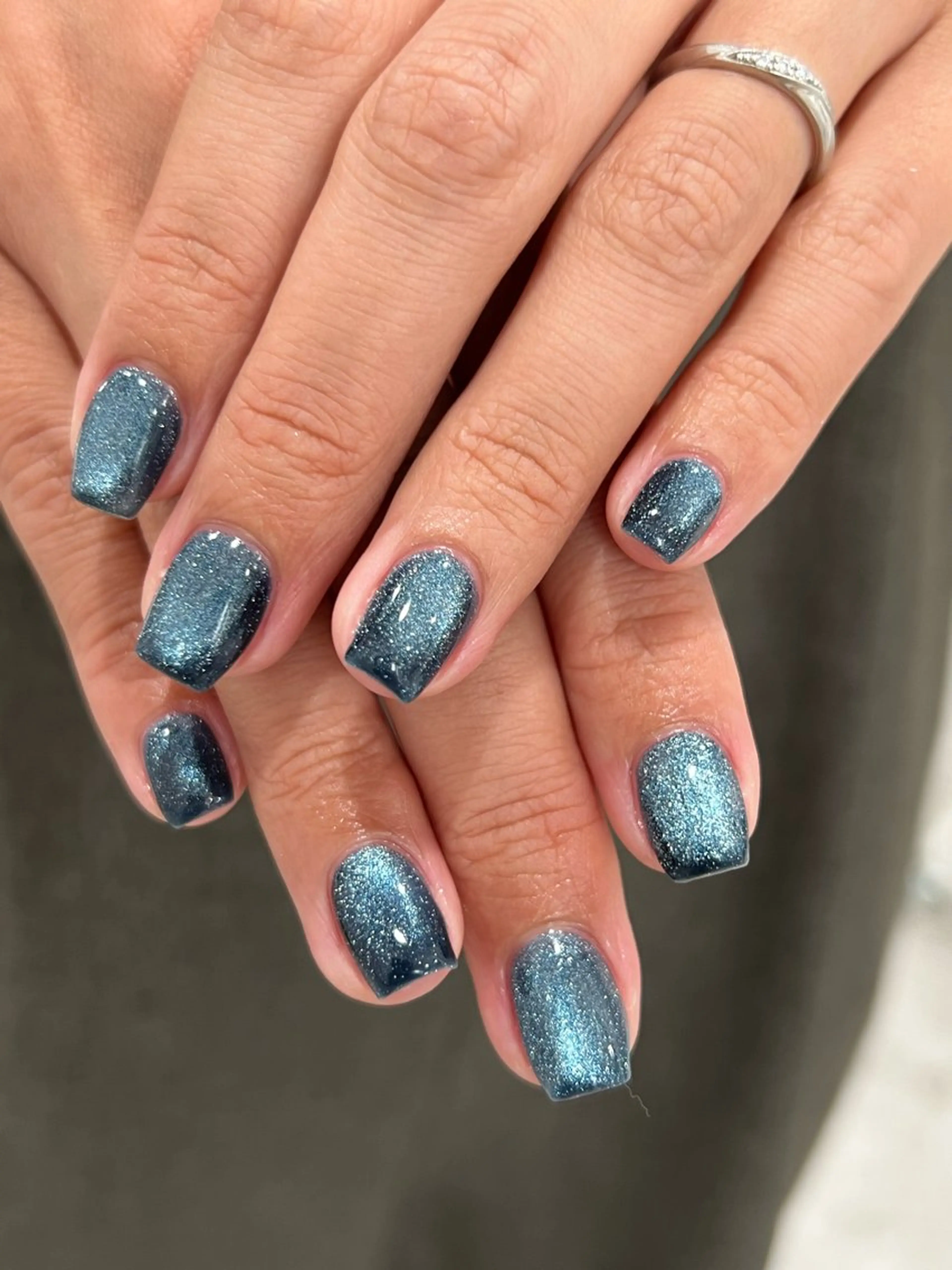 ネイル ブルー マグネットネイル マグネットワンカラー ワンカラーネイル J.O.NAILS所属・📍銀座 💅🏼yuriのネイルデザイン