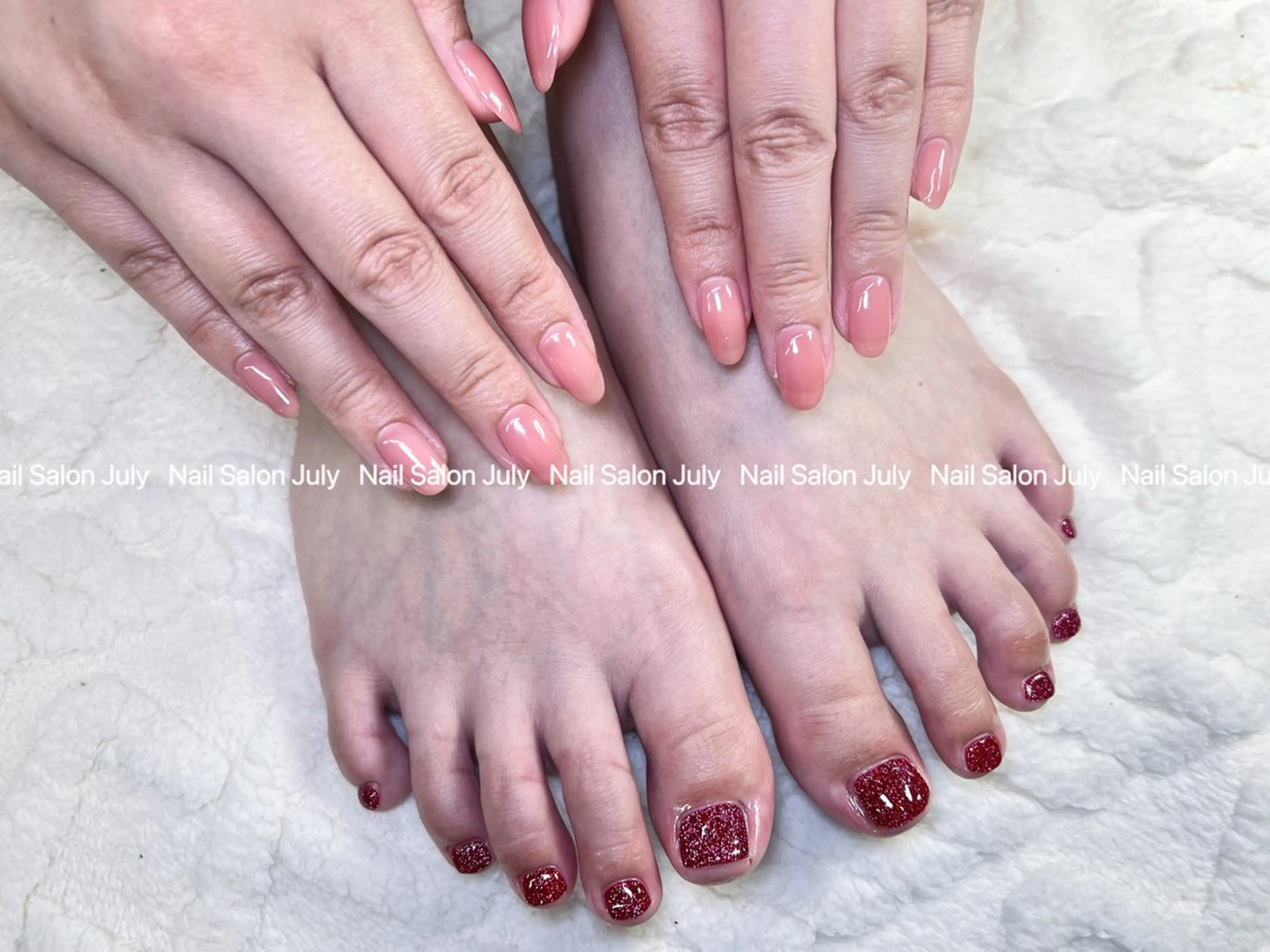 ネイル アートネイル オーロラネイル ジェルネイル ガーリー キラキラネイル July モモのネイルデザイン