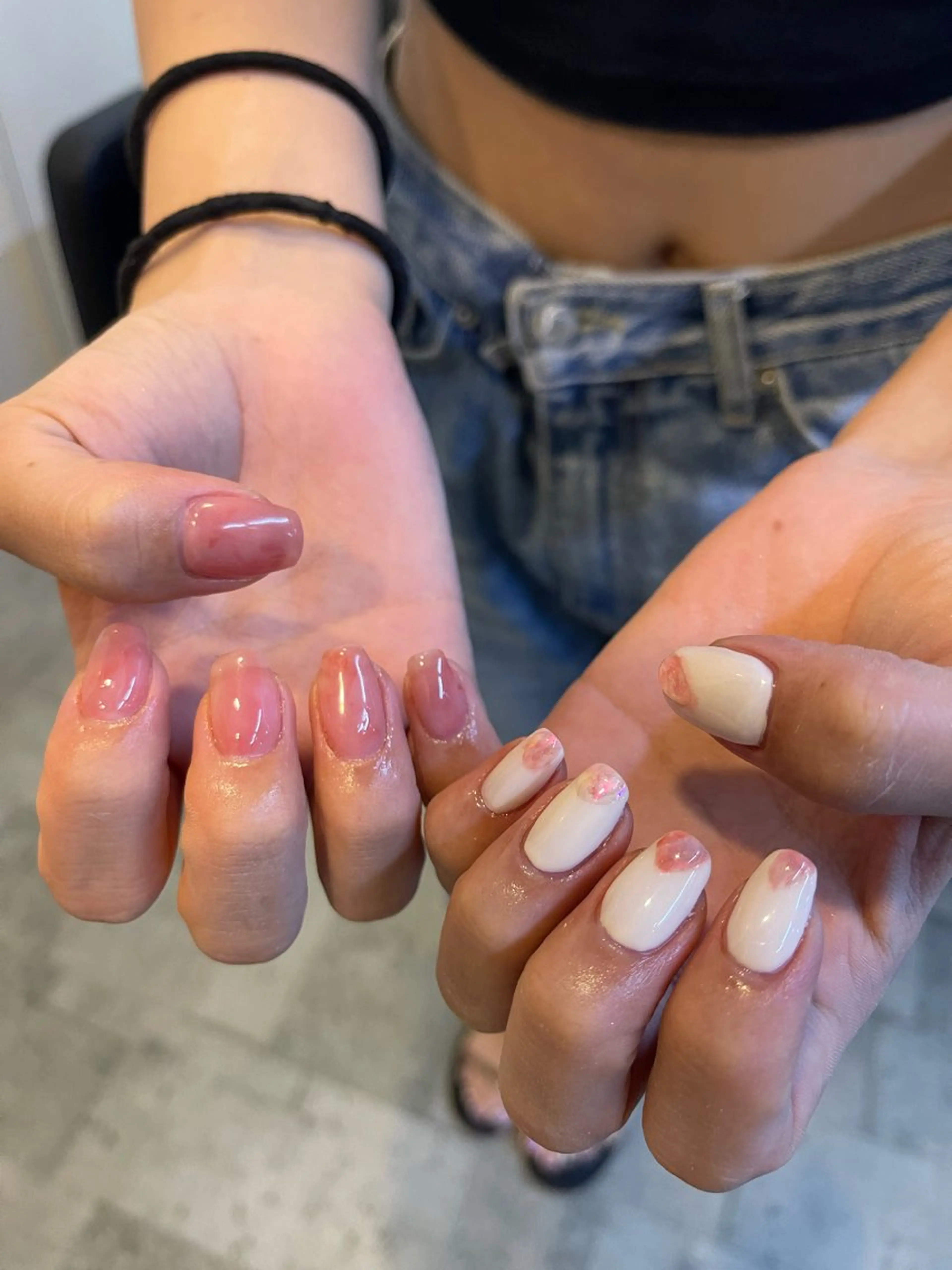 ネイル フレンチネイル マグネットネイル ニュアンスネイル ワンカラーネイル ハンドネイル GRANDE大須 Cecil💜のネイルデザイン