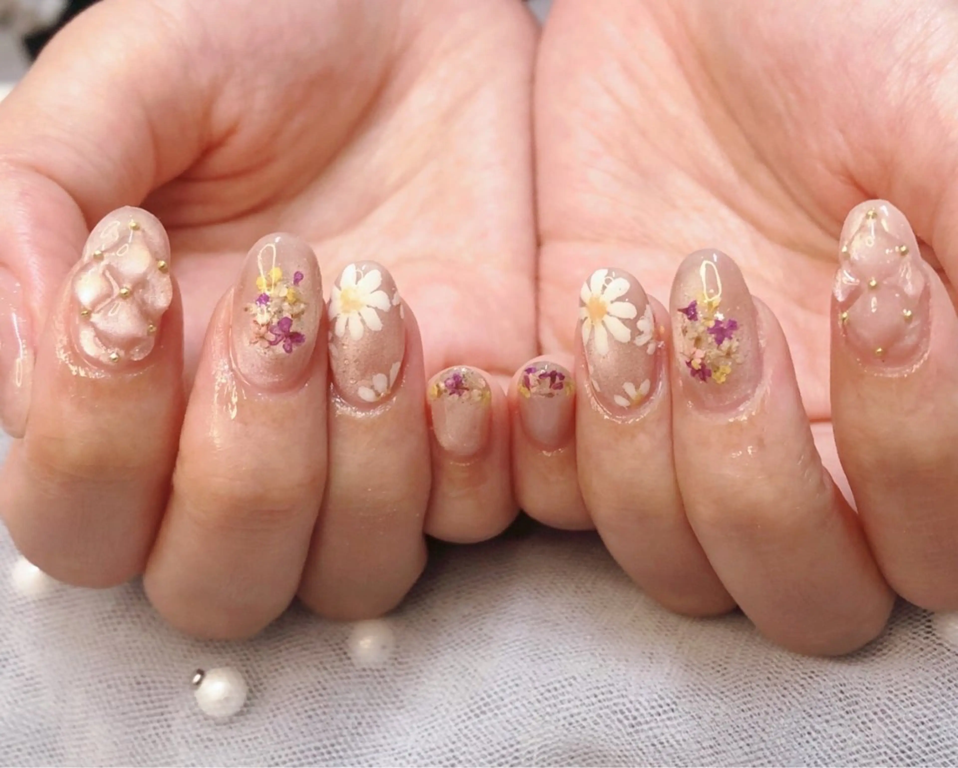 ネイル フレンチネイル ジェルネイル ガラスフレンチ 韓国ネイル マグネットネイル 大門浜松町 ネイルのネイルデザイン