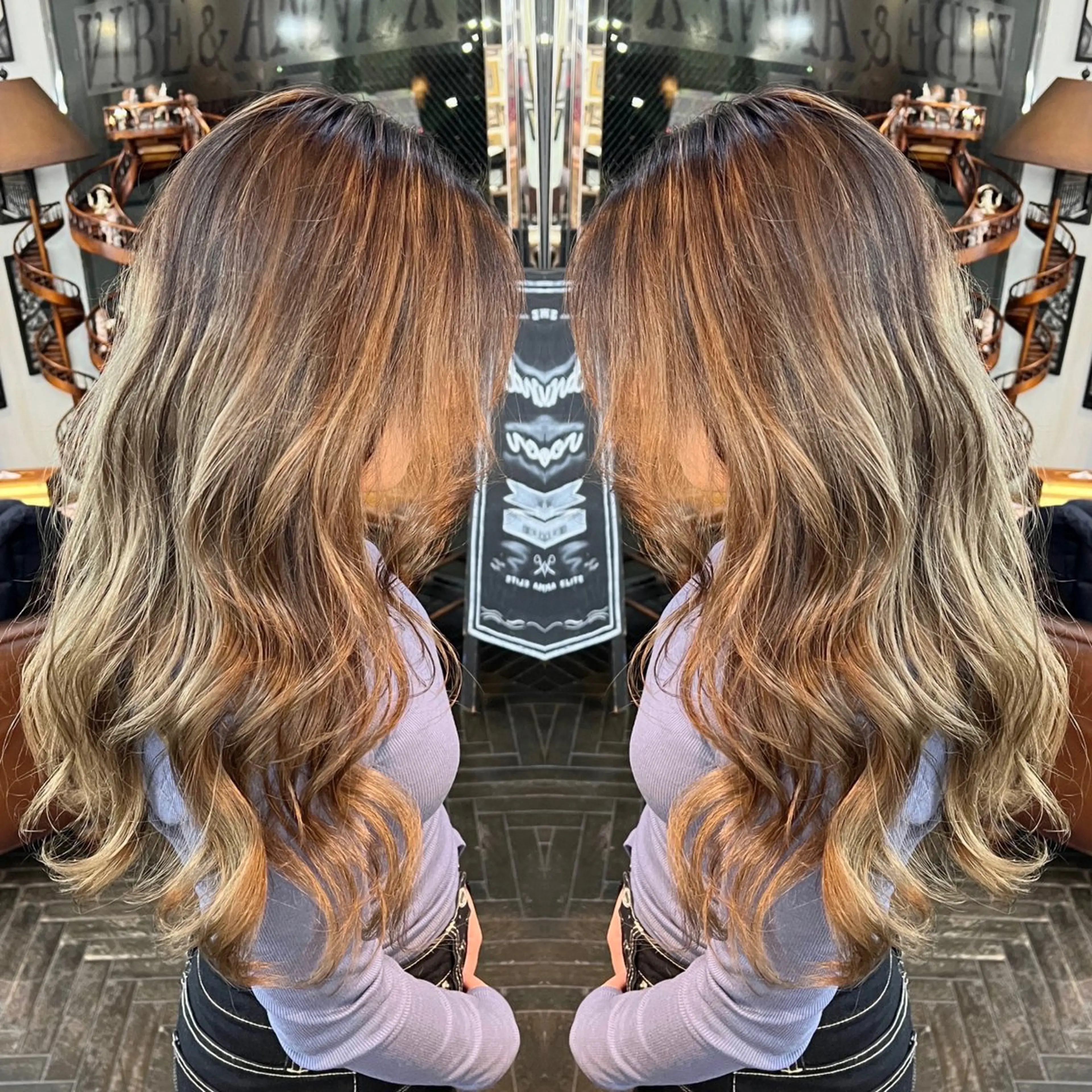 ロング カラー ヘアカラー トリートメント レイヤー/ボブ/ ミニボブ/AOIのヘアスタイル