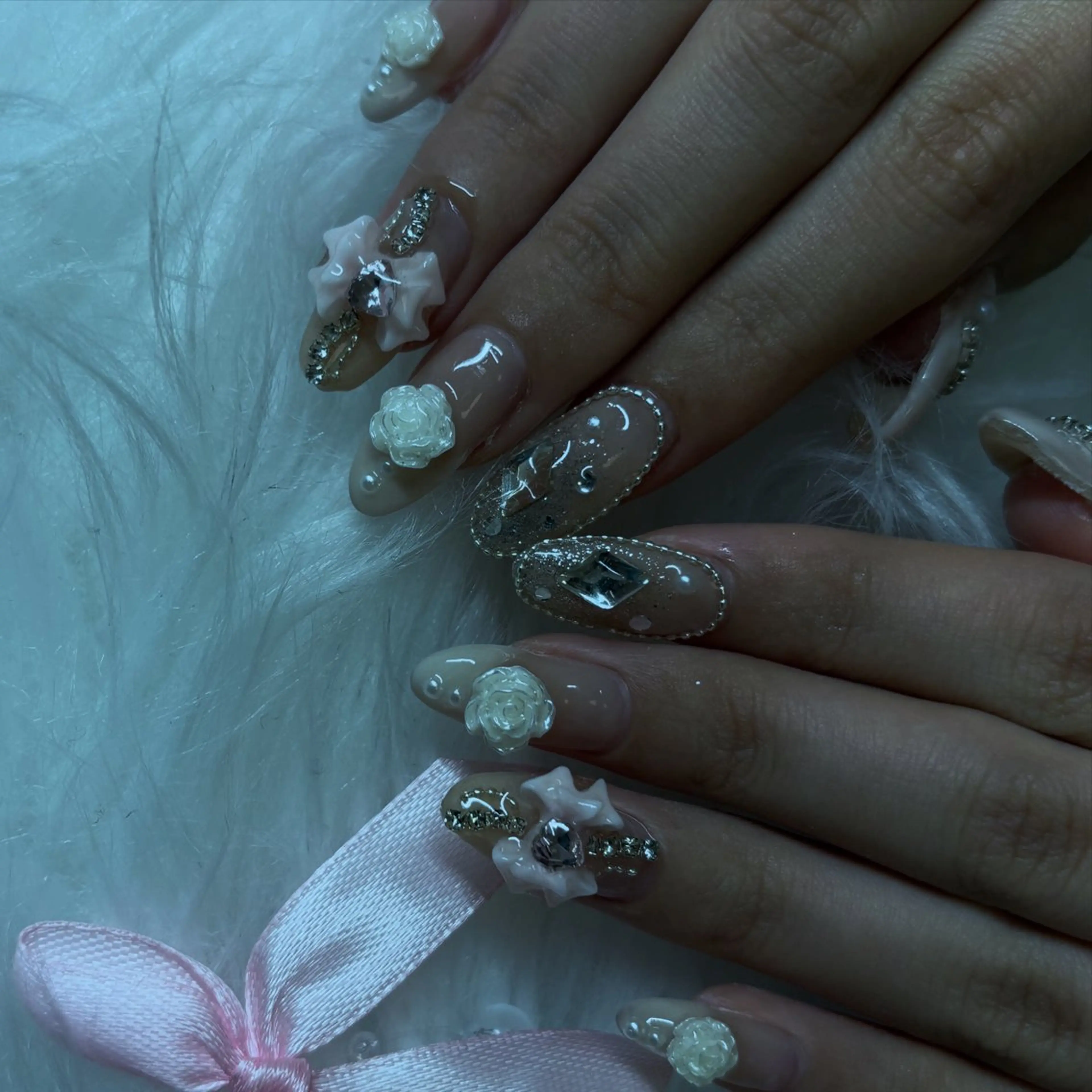 ネイル 成人式 長さ出し 持ち込み ハンドネイル vante_aimi .パラジェル取扱店のネイルデザイン