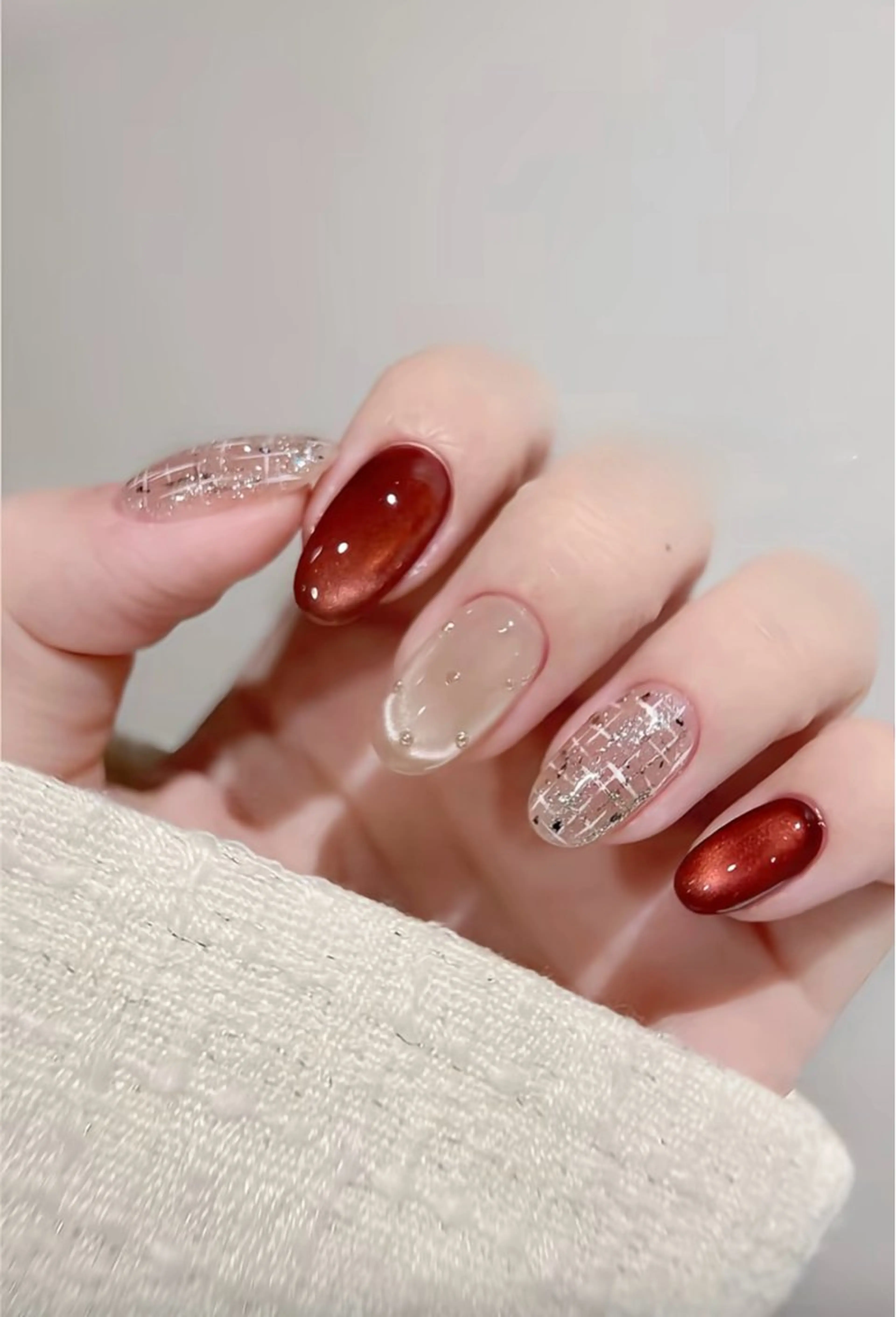 ネイル チークネイル フレンチネイル グラデーション 韓国ネイル マグネットネイル Hana nail所属・Hana Nailのネイルデザイン