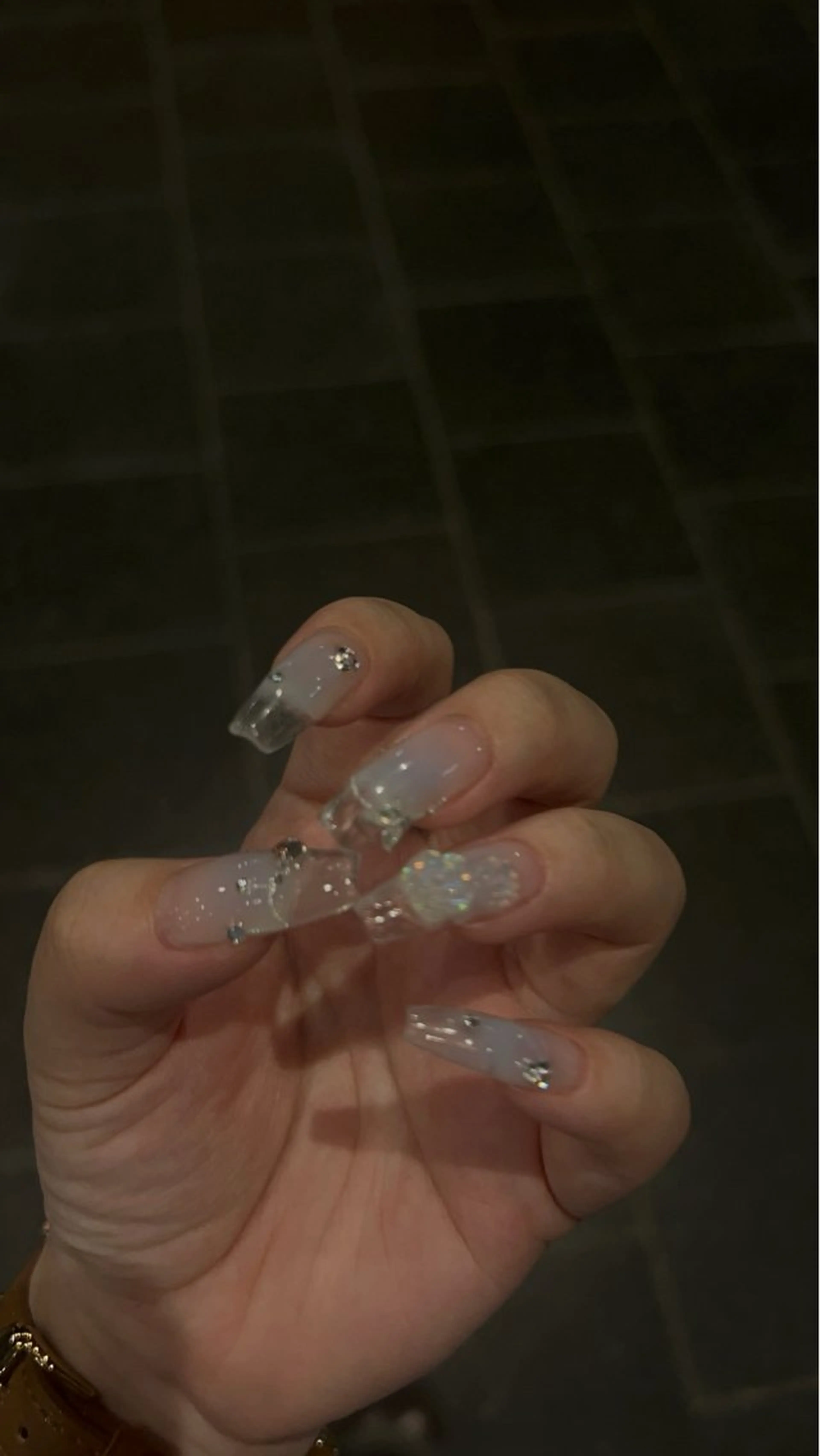 ネイル クリアネイル 長さ出し ハンドネイル plume. noaのネイルデザイン